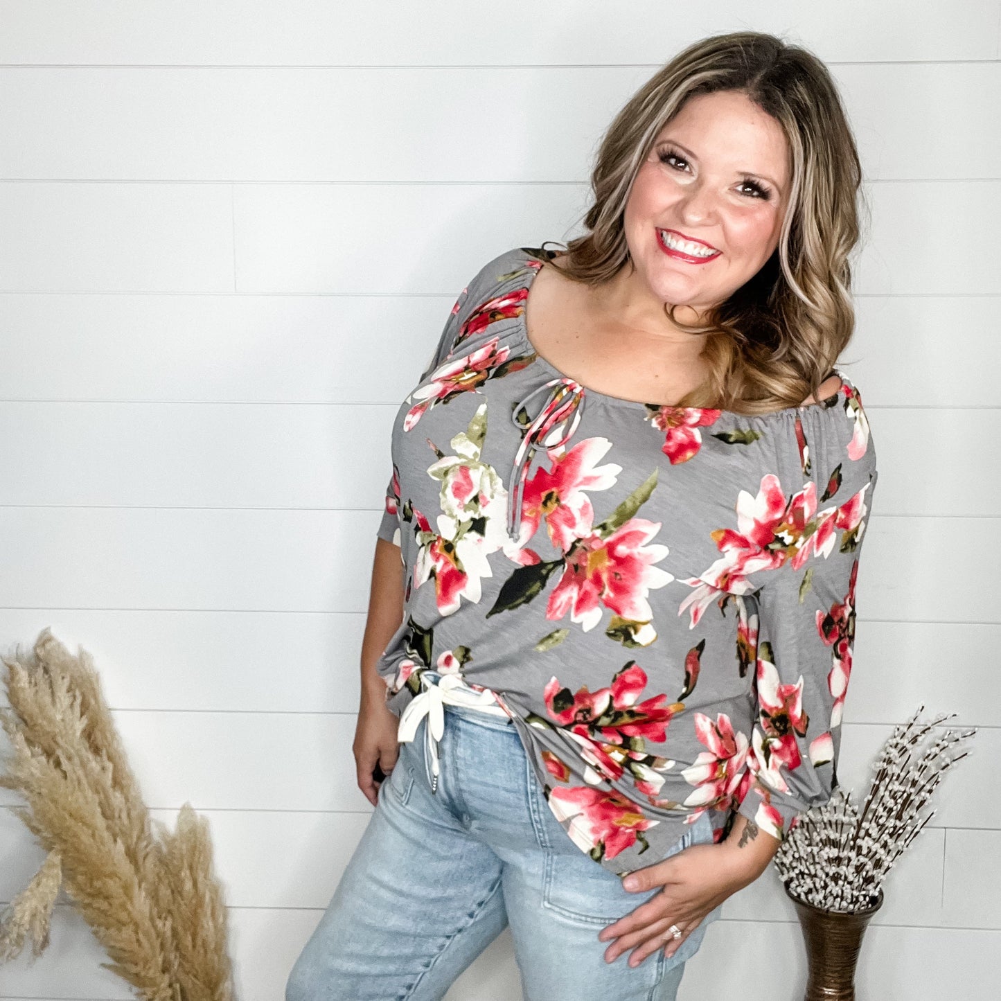 "Right Track" Floral Boho Style Top