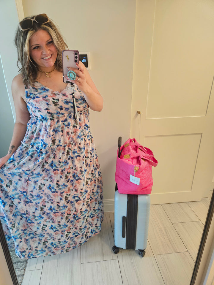 "Prairie" Floral Chiffon Tiered Maxi Dress