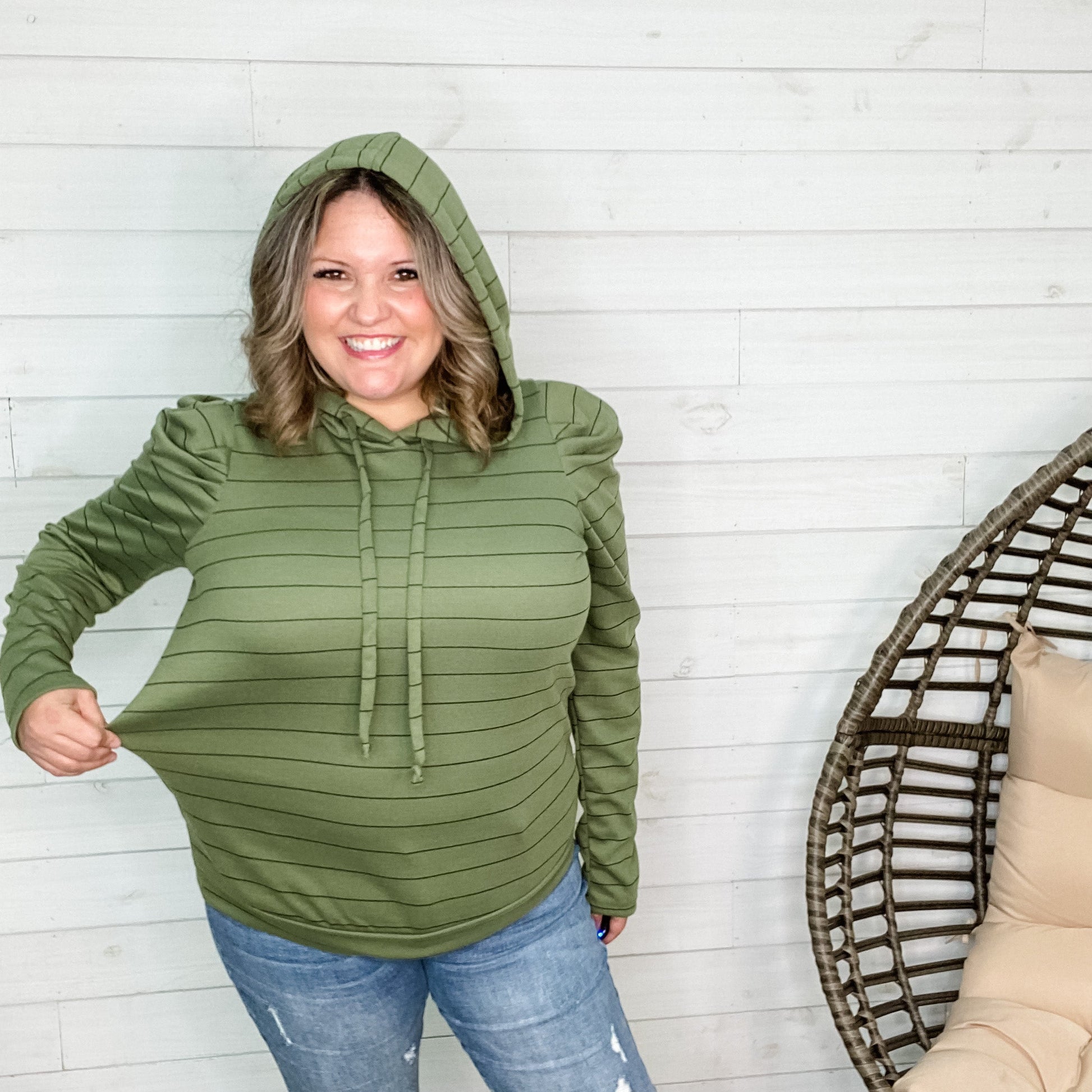 "Robinhood" Lightweight Balloon Sleeve Hoodie