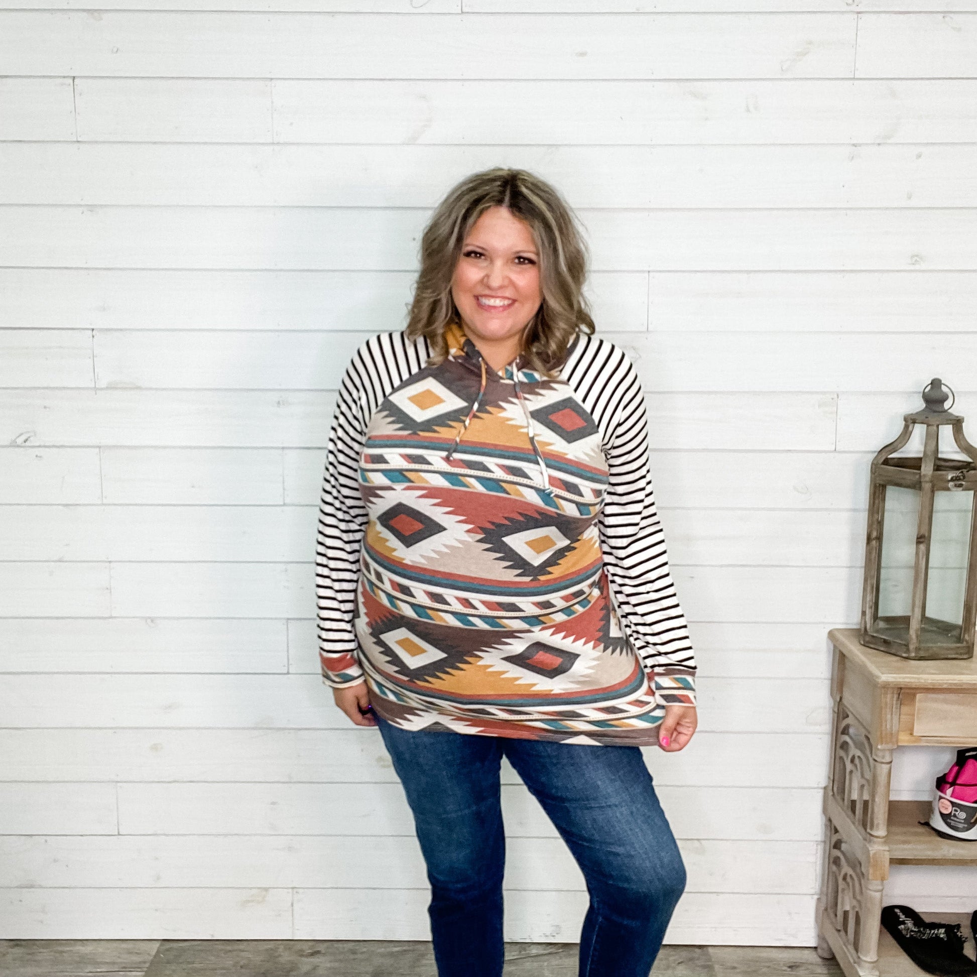 "Rockin" Aztec Print Hoodie