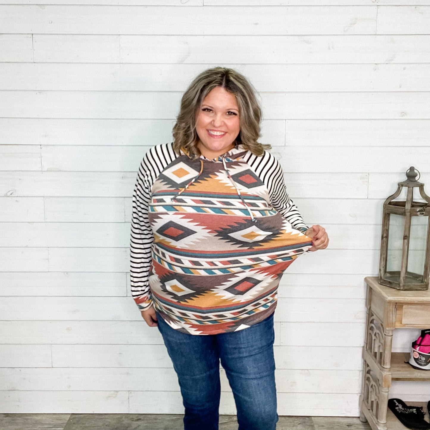 "Rockin" Aztec Print Hoodie