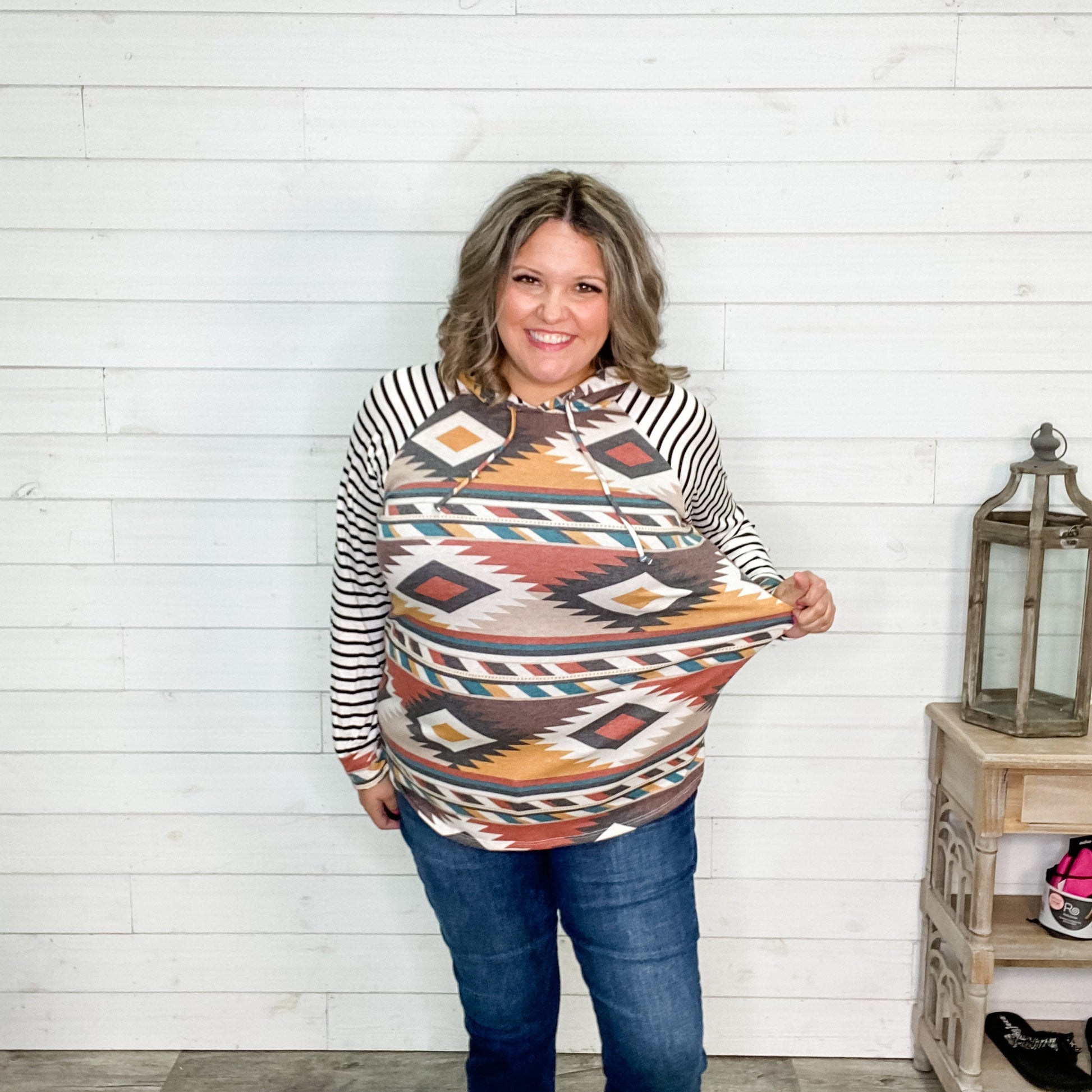 "Rockin" Aztec Print Hoodie