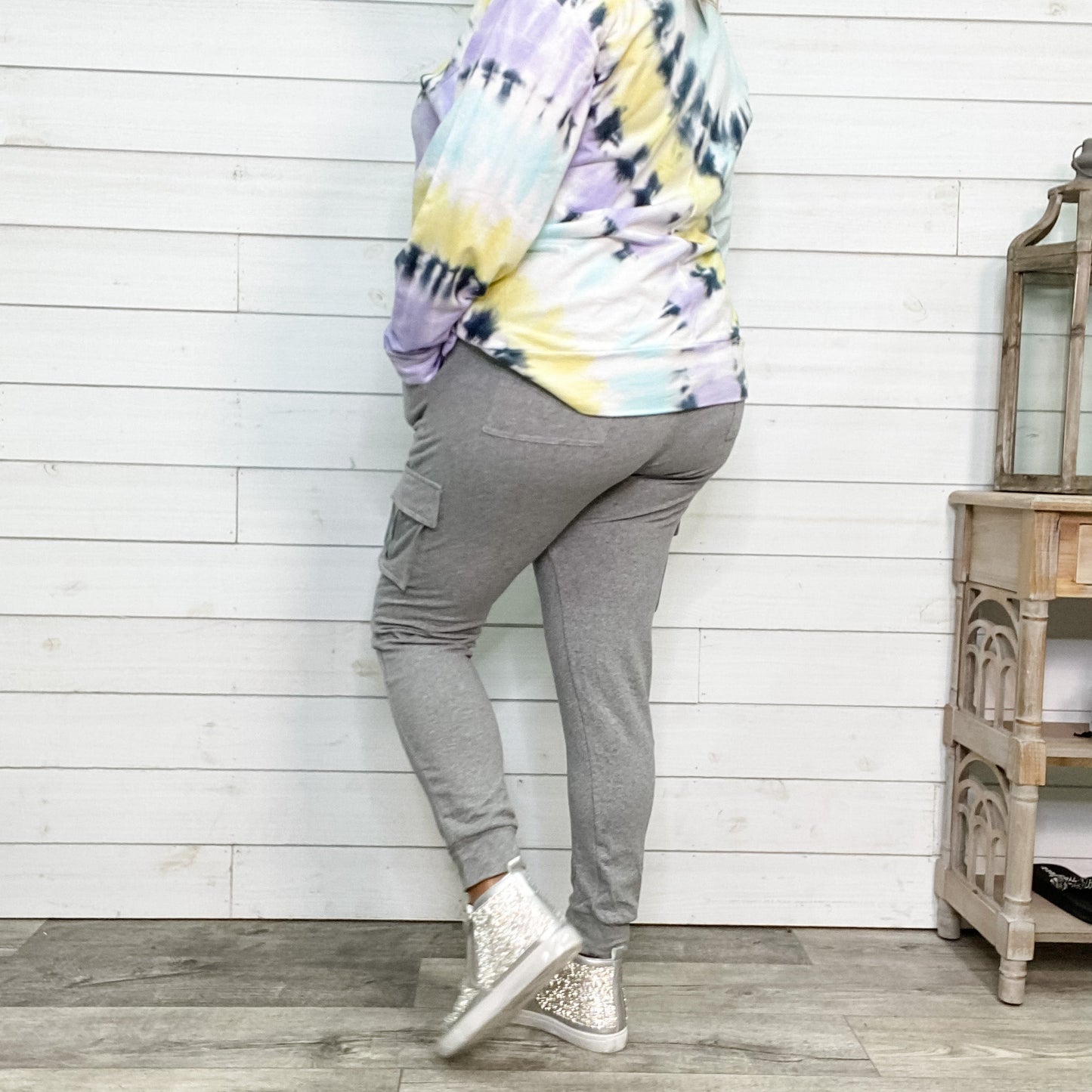 "Roughing It" Cargo Joggers (Grey)
