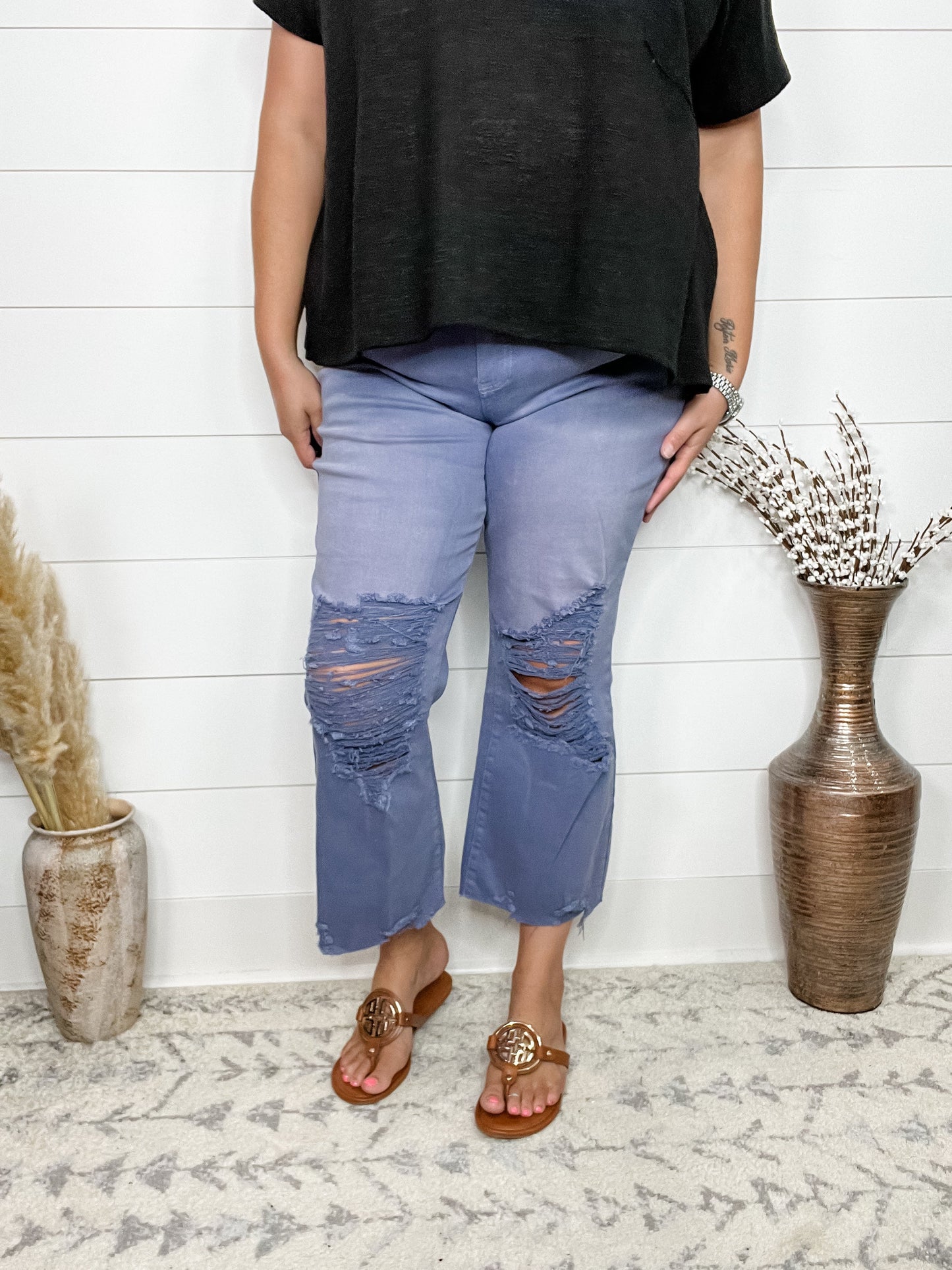 Rubies and Honey "Marlin" Distressed Crop