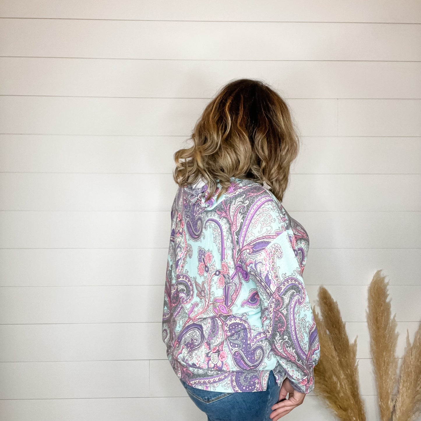 "Scottie" Paisley Balloon Sleeve Hoodie