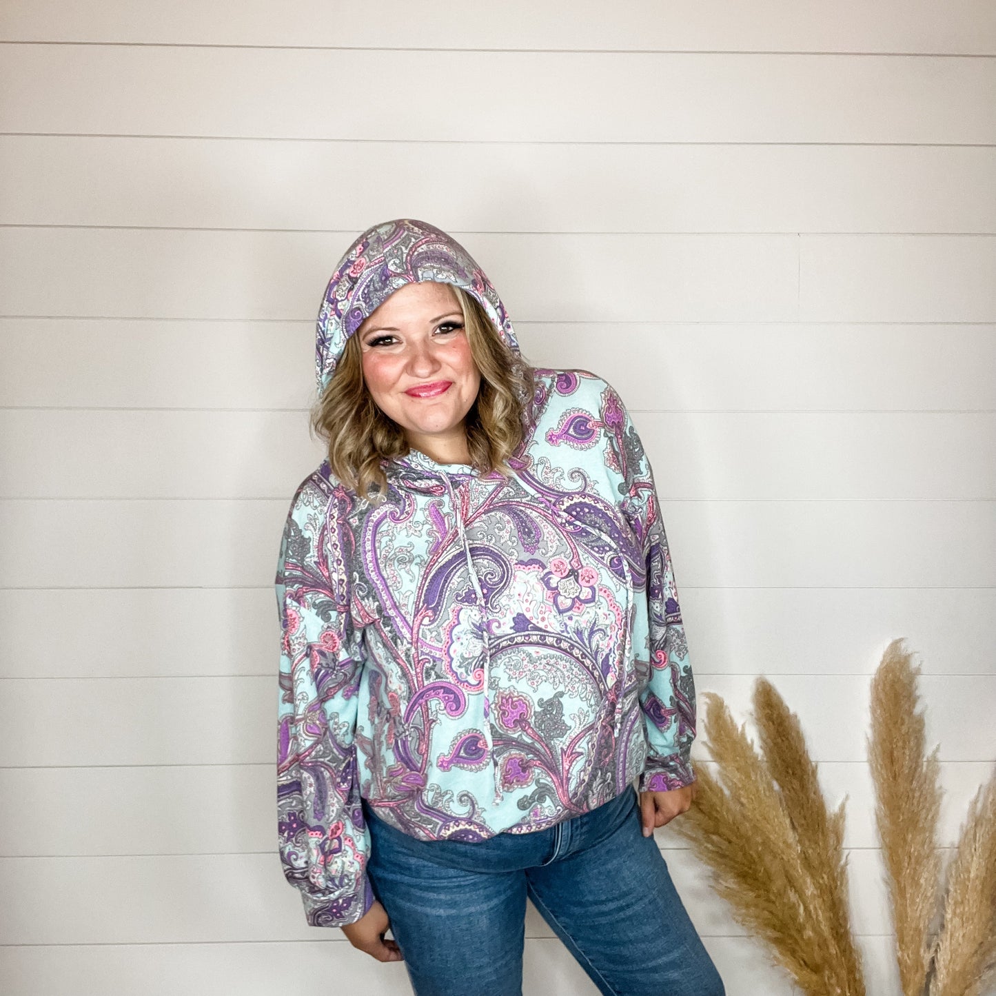 "Scottie" Paisley Balloon Sleeve Hoodie