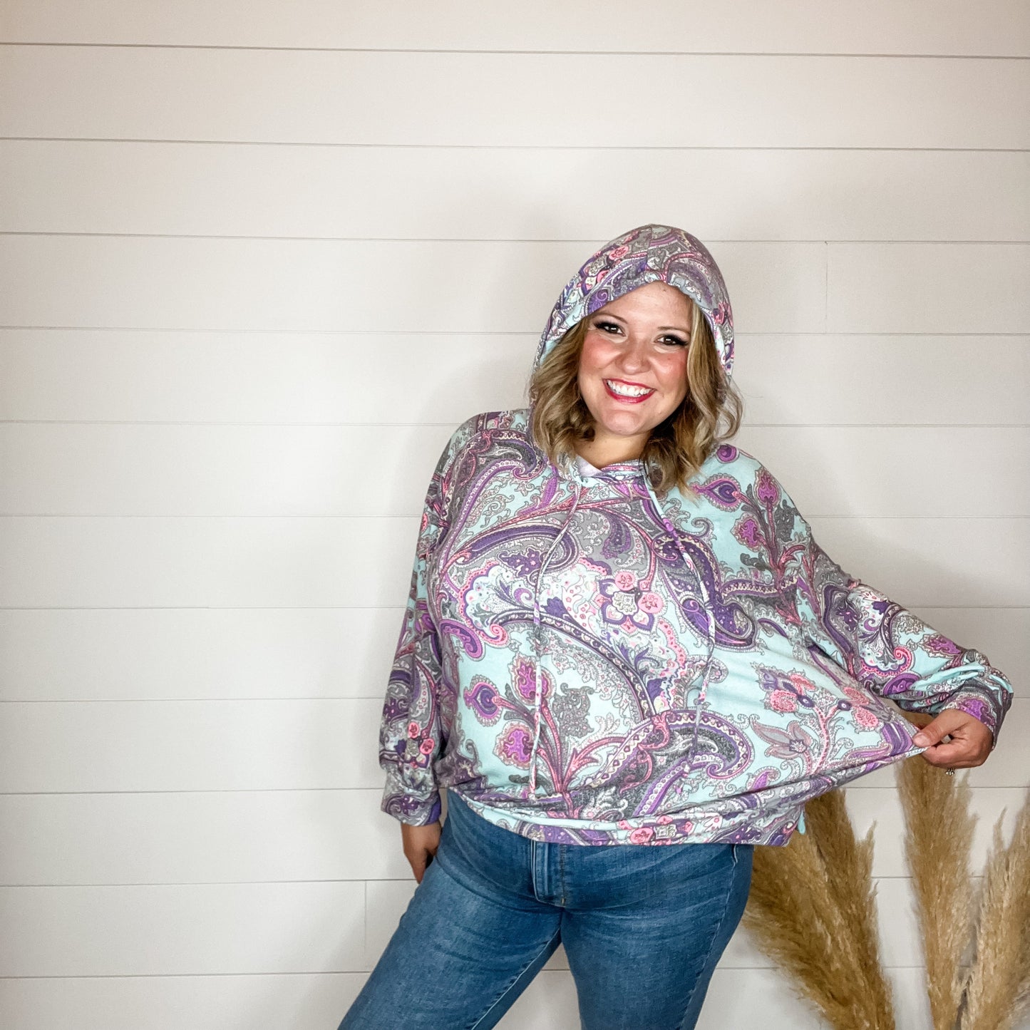 "Scottie" Paisley Balloon Sleeve Hoodie