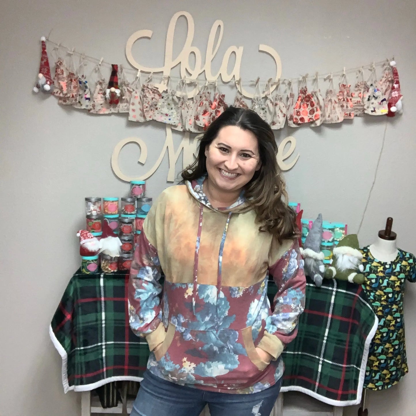 "Secret Garden" Floral Hoodie (Rust Body)