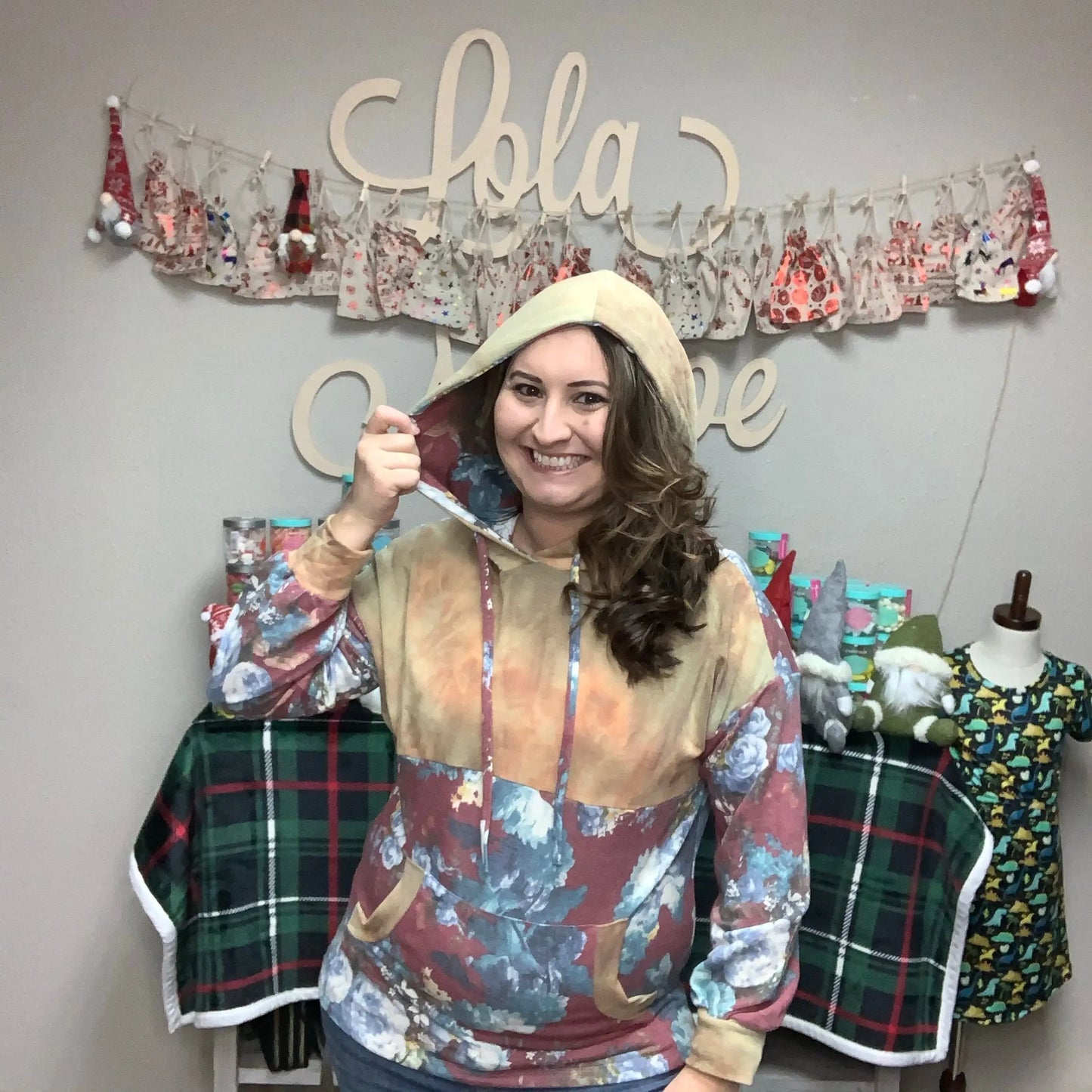 "Secret Garden" Floral Hoodie (Rust Body)