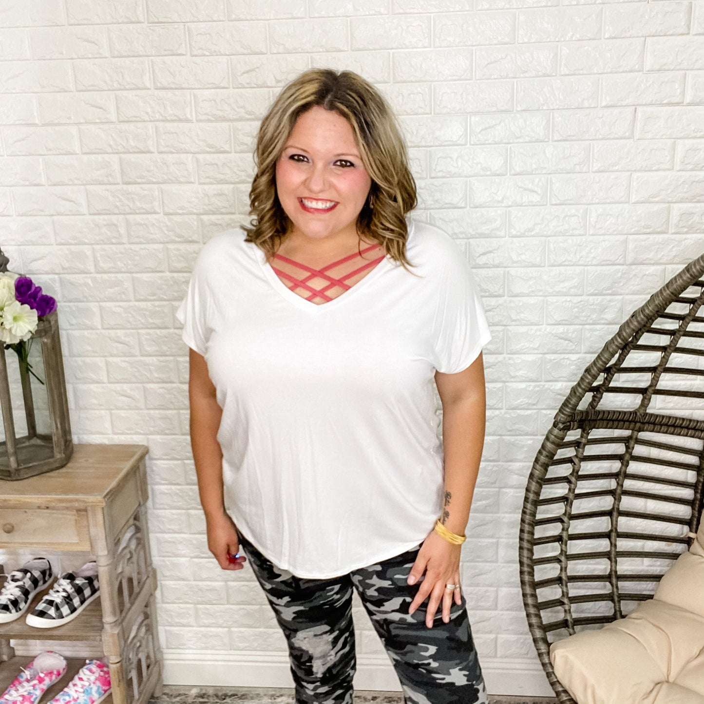 "Seize The Day" V-Neck Dolman(White)