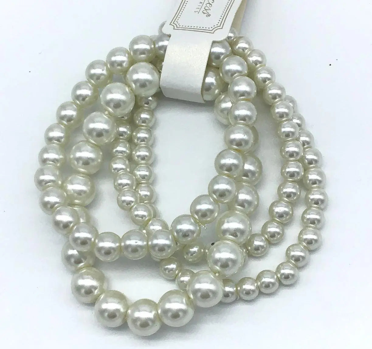 Set of 4 Beaded Bracelets (Black & White)-Lola Monroe Boutique