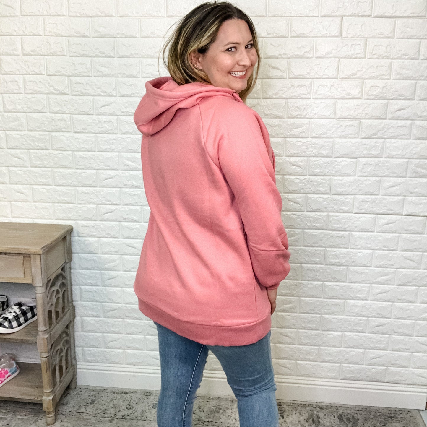 Side Tie Hoodie with Kangaroo Pocket (Multiple Colors)