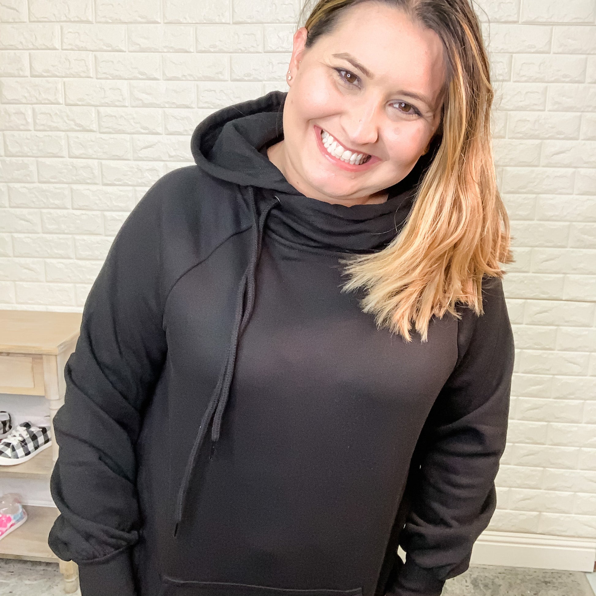 Side Tie Hoodie with Kangaroo Pocket (Multiple Colors)