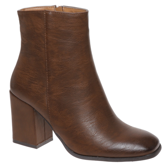 Side Zipper Ankle Bootie (Whiskey)