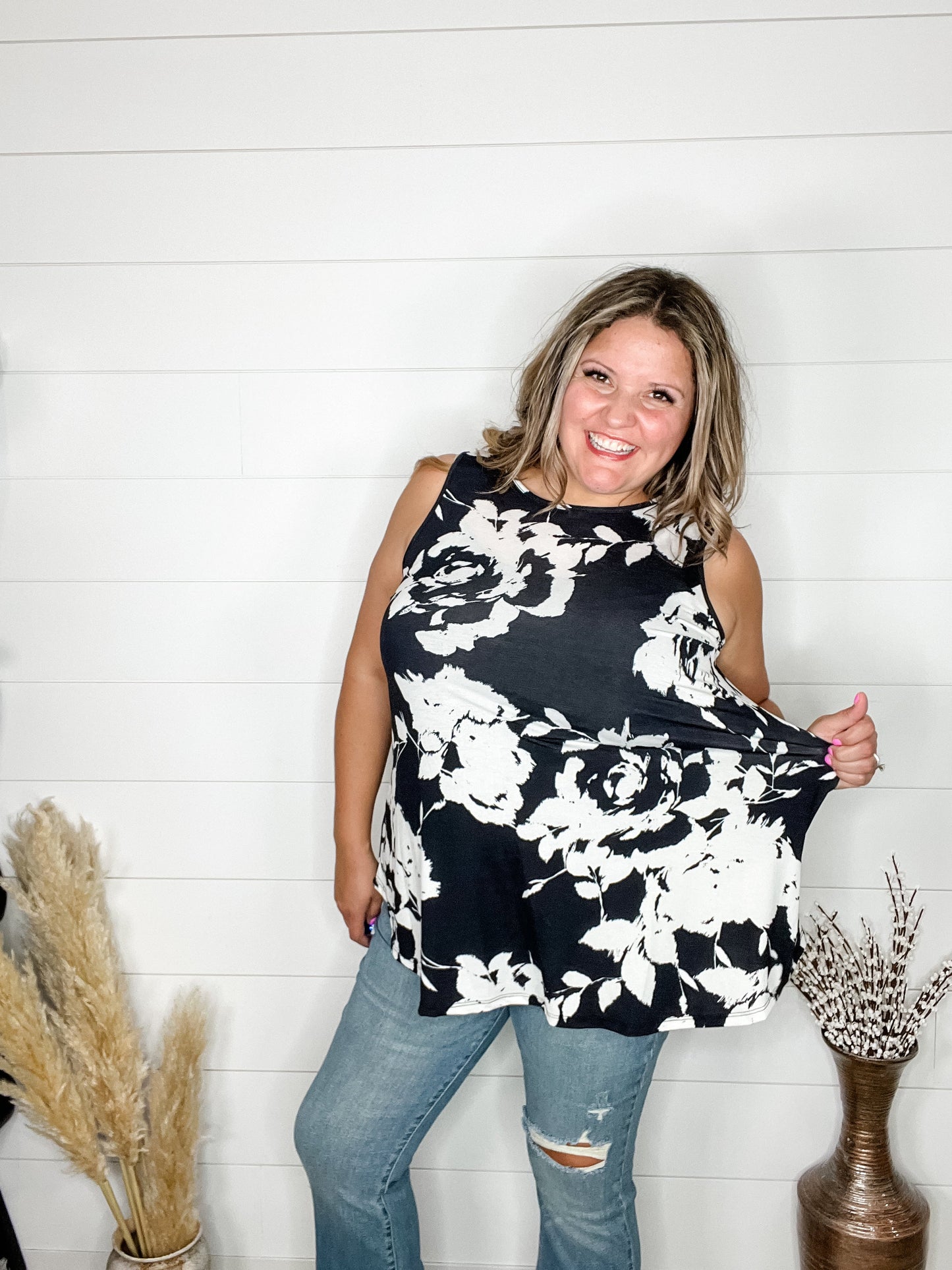"Silent" Floral Tank