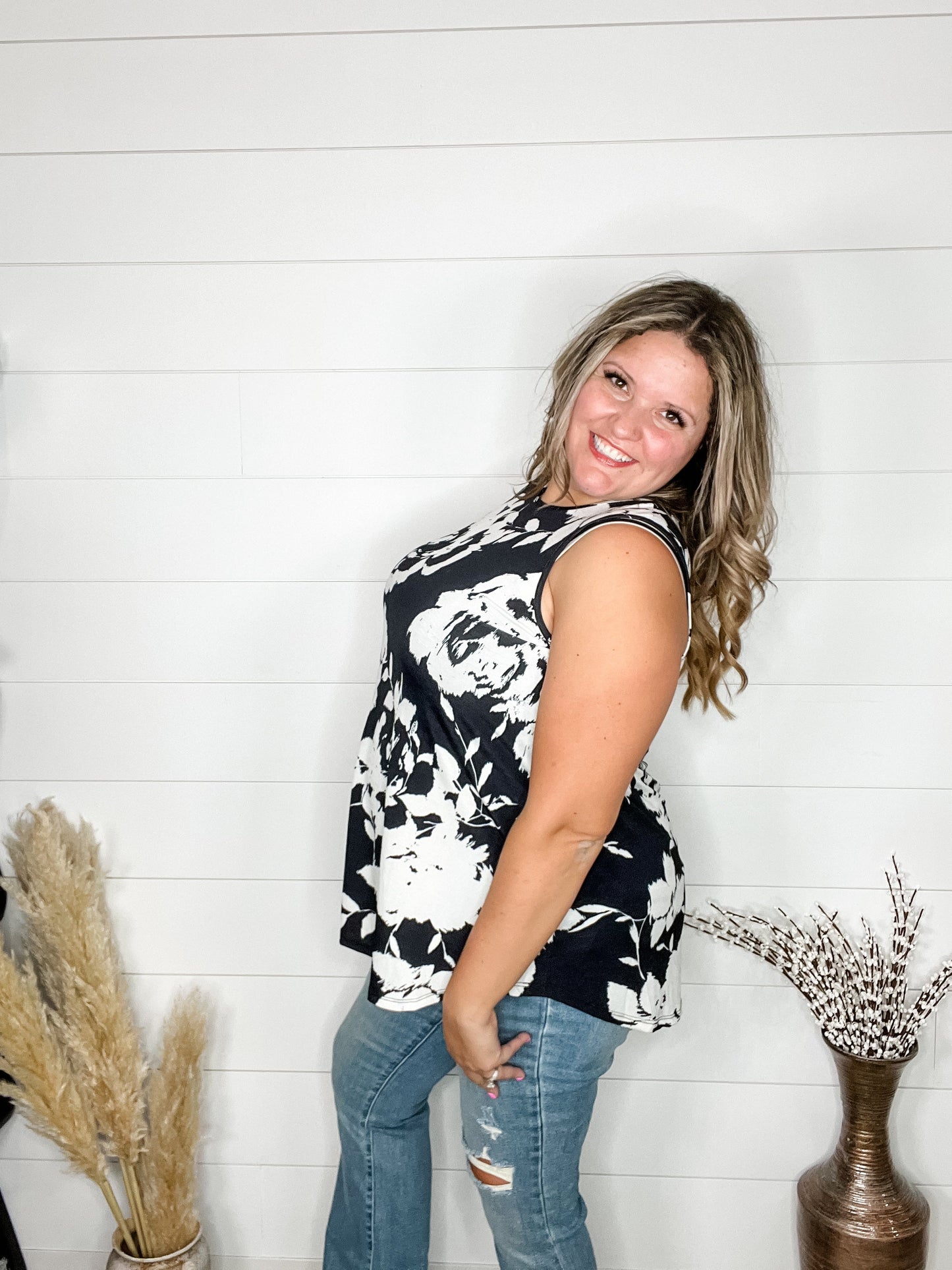 "Silent" Floral Tank