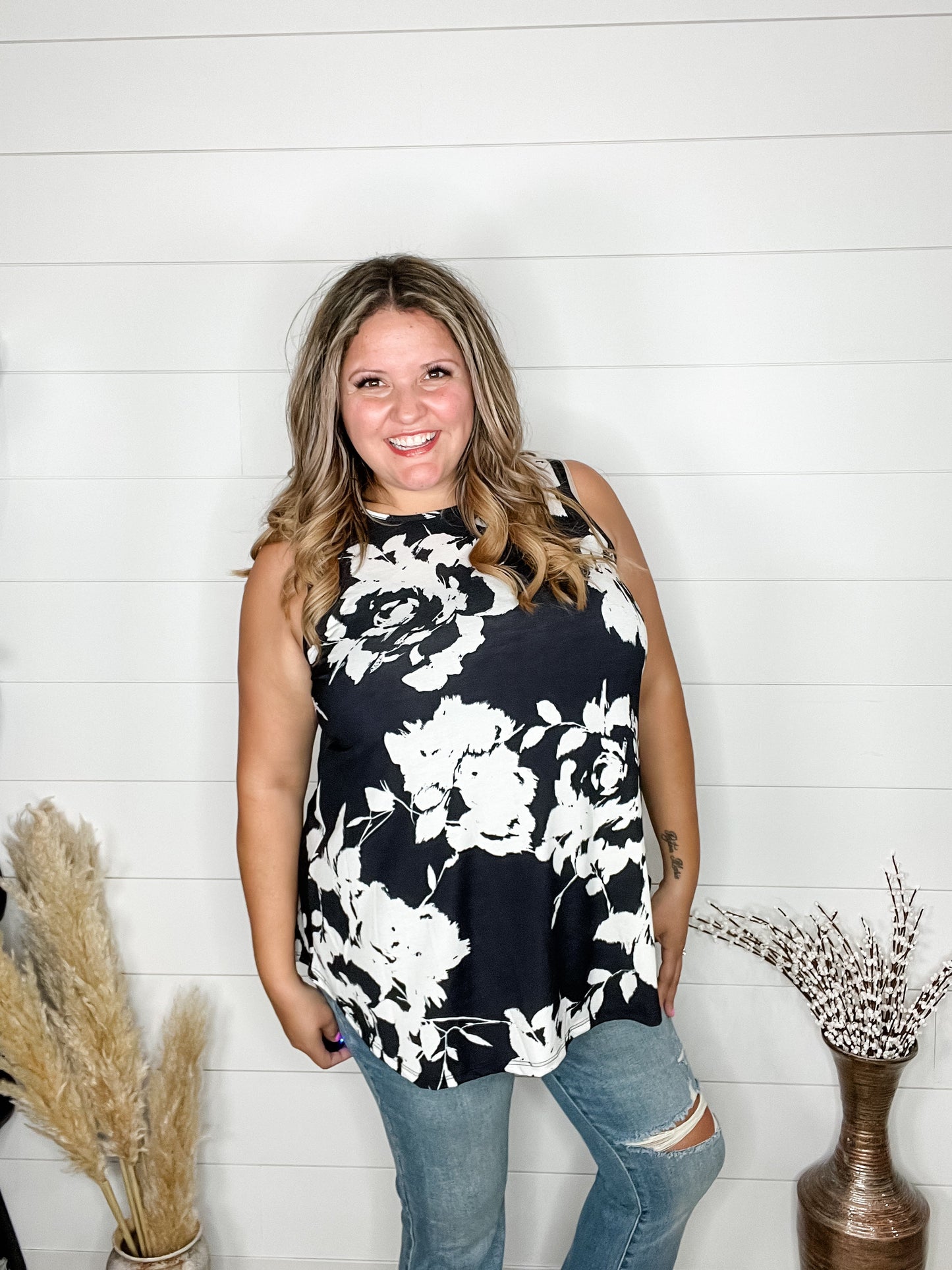 "Silent" Floral Tank
