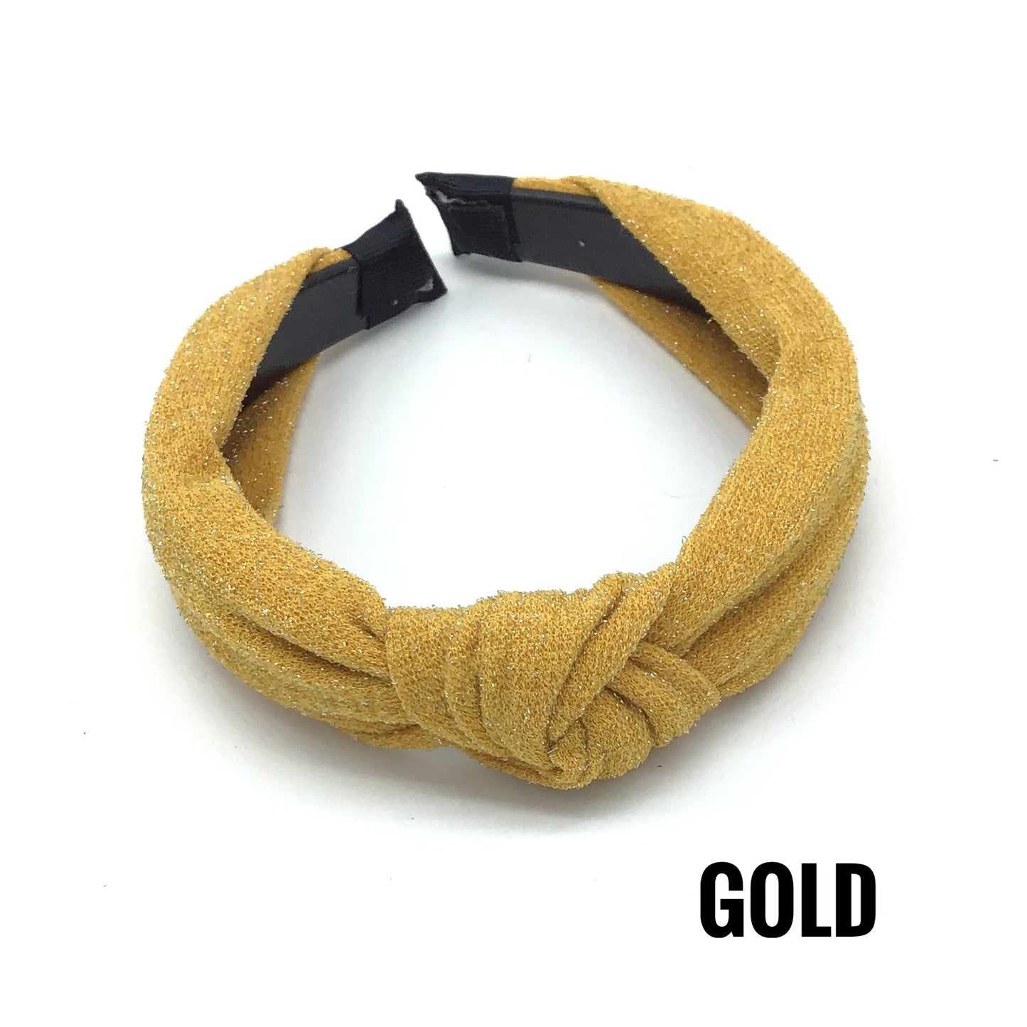 Solid Color Knot Design with Silver Sparkle Headband (Multiple Colors Available)