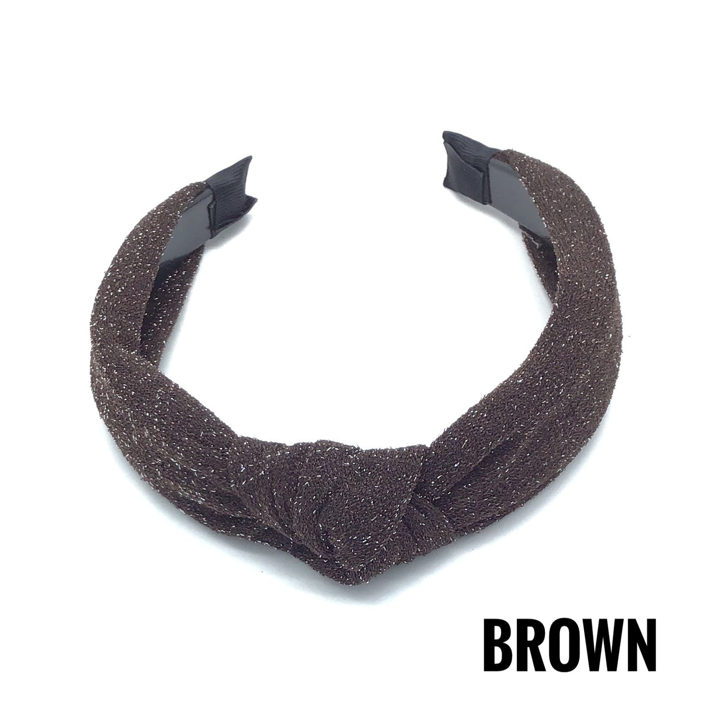 Solid Color Knot Design with Silver Sparkle Headband (Multiple Colors Available)