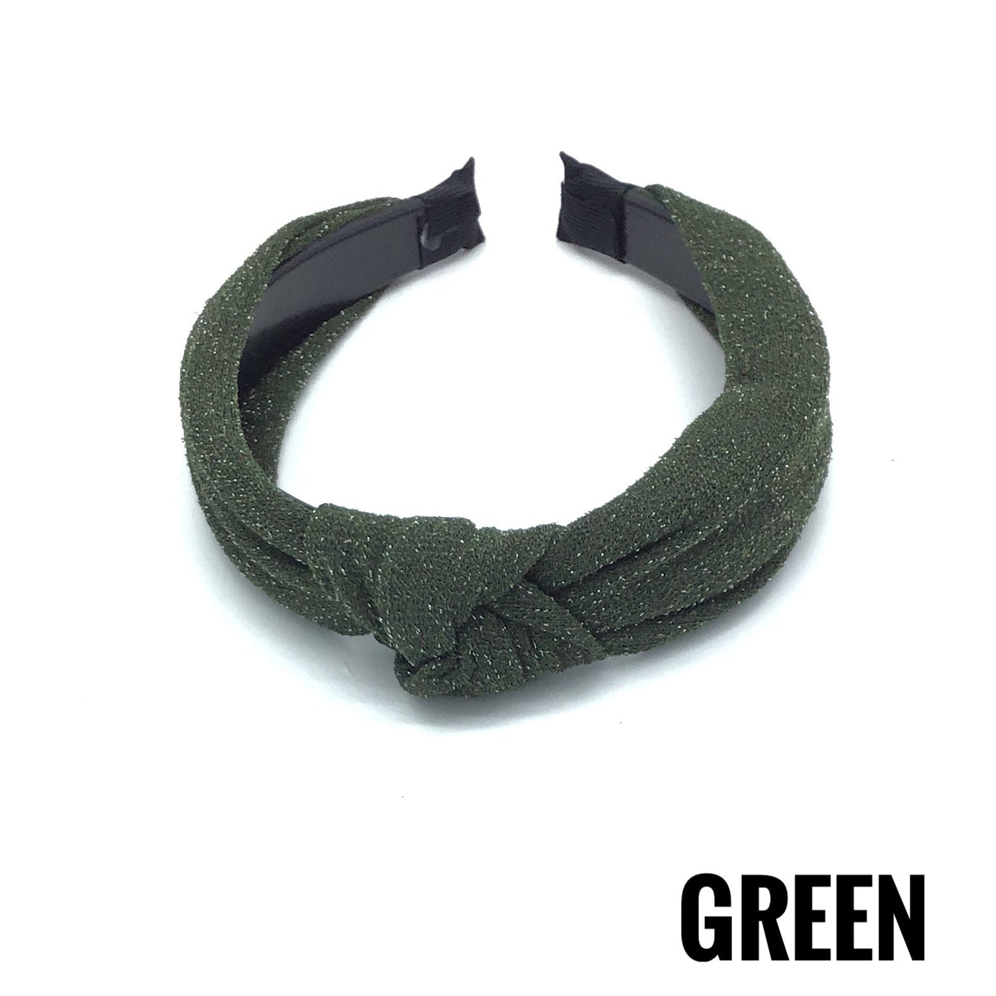 Solid Color Knot Design with Silver Sparkle Headband (Multiple Colors Available)