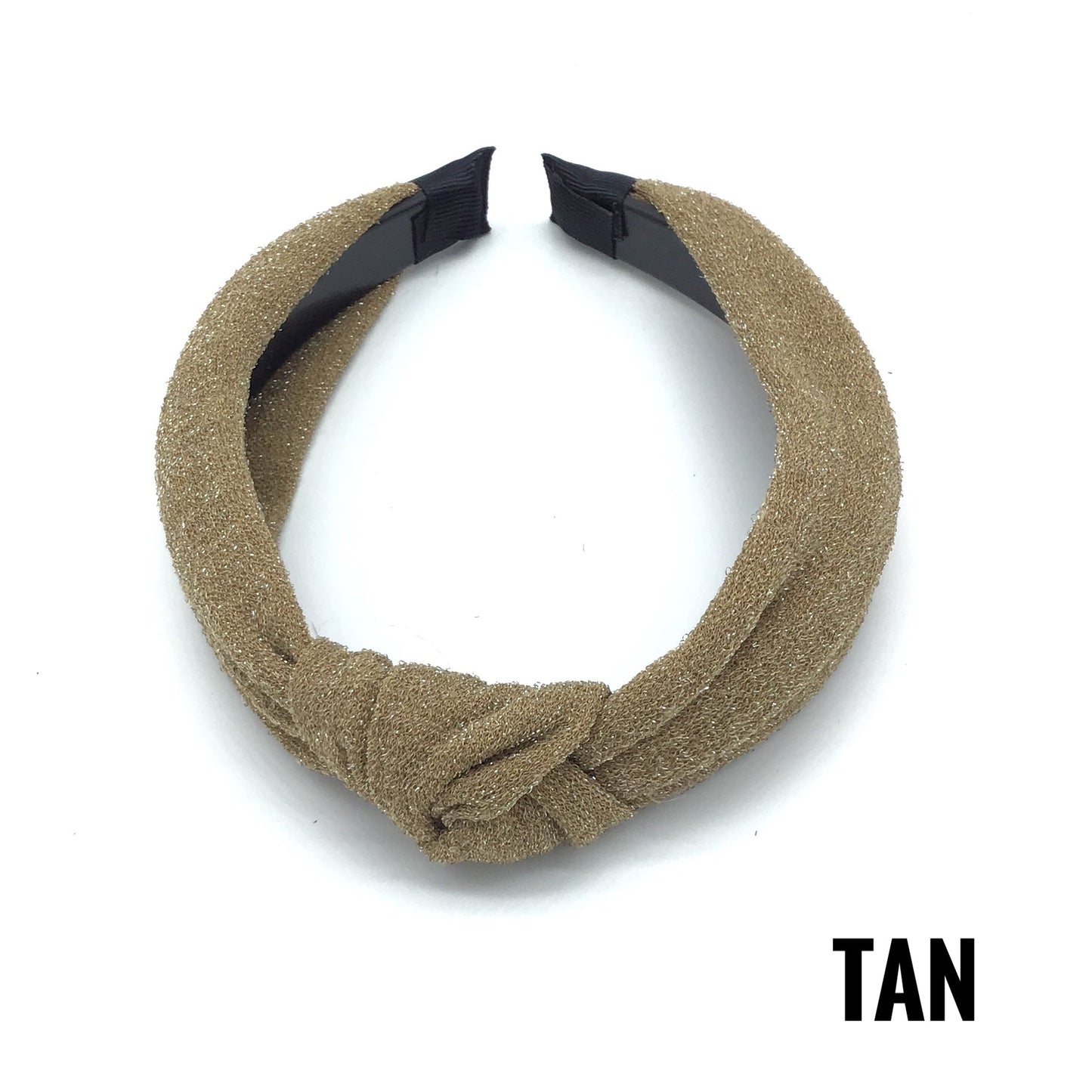 Solid Color Knot Design with Silver Sparkle Headband (Multiple Colors Available)