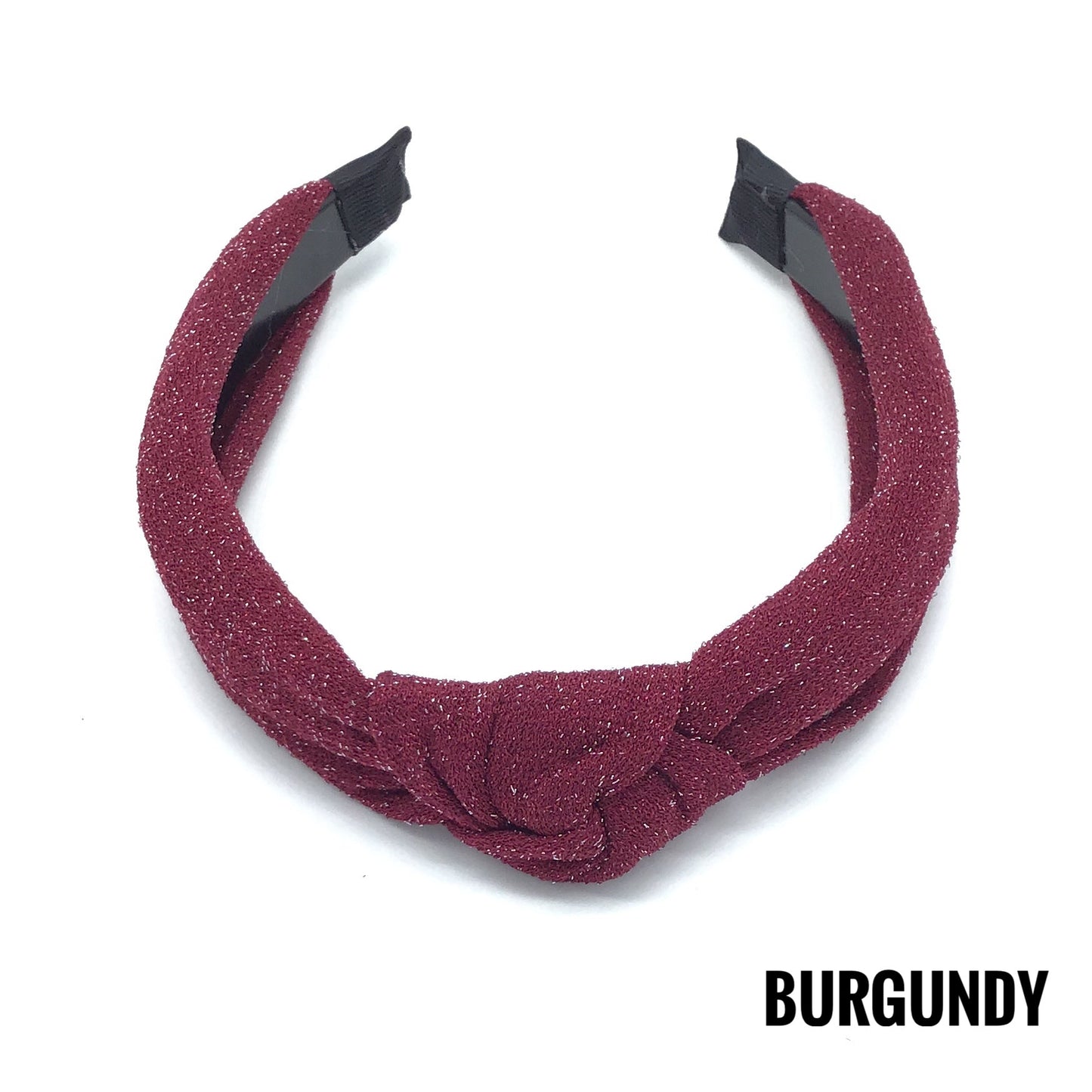 Solid Color Knot Design with Silver Sparkle Headband (Multiple Colors Available)