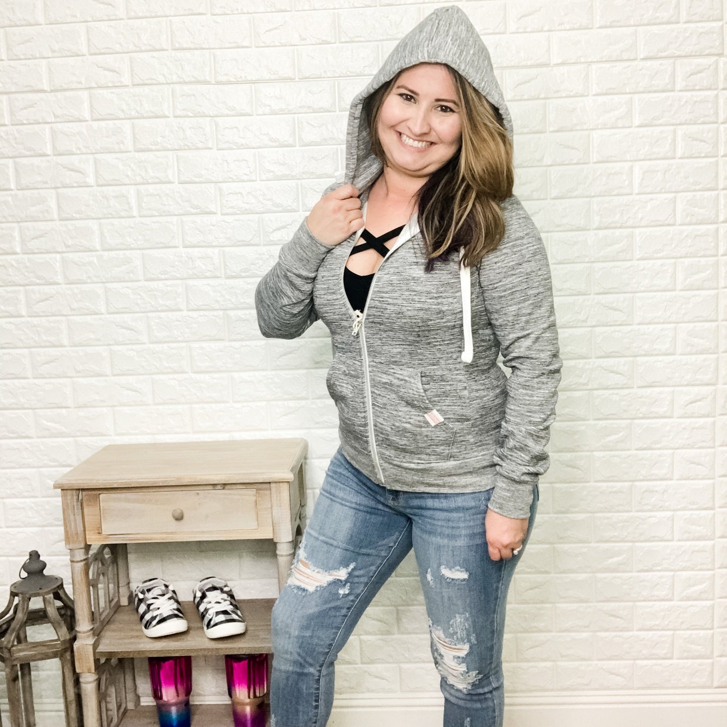 "Static" Adult Zip Front Hoodie