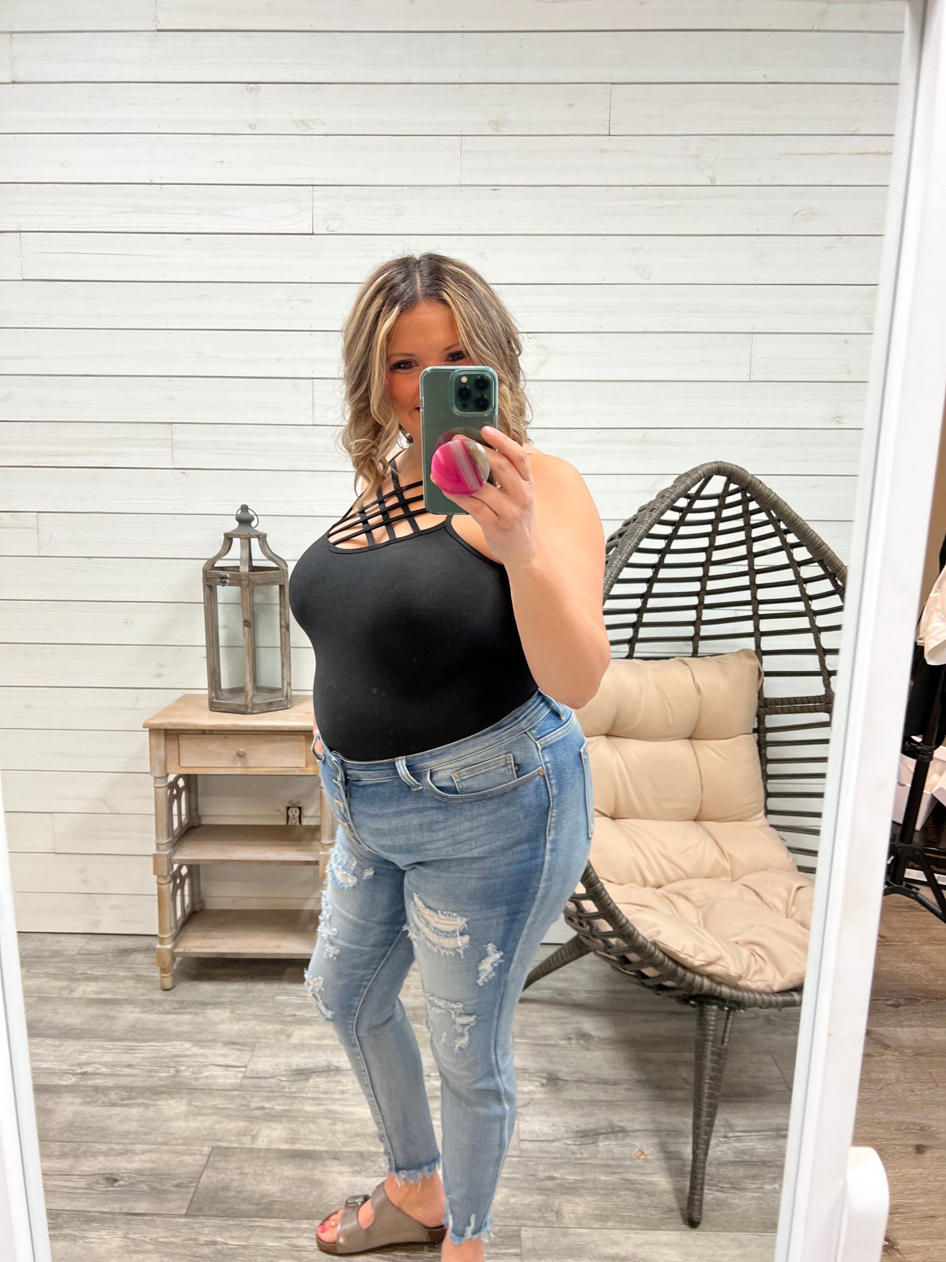 "Suck It Up Buttercup" Shapewear Criss Cross Tank