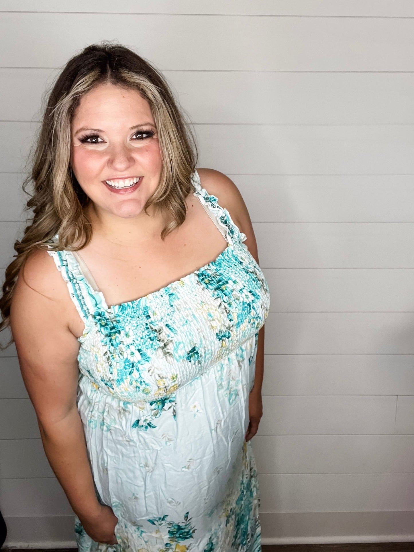 "Sweet Pea" Smocked Tank Maxi Dress