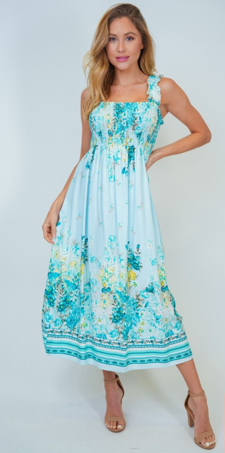 "Sweet Pea" Smocked Tank Maxi Dress