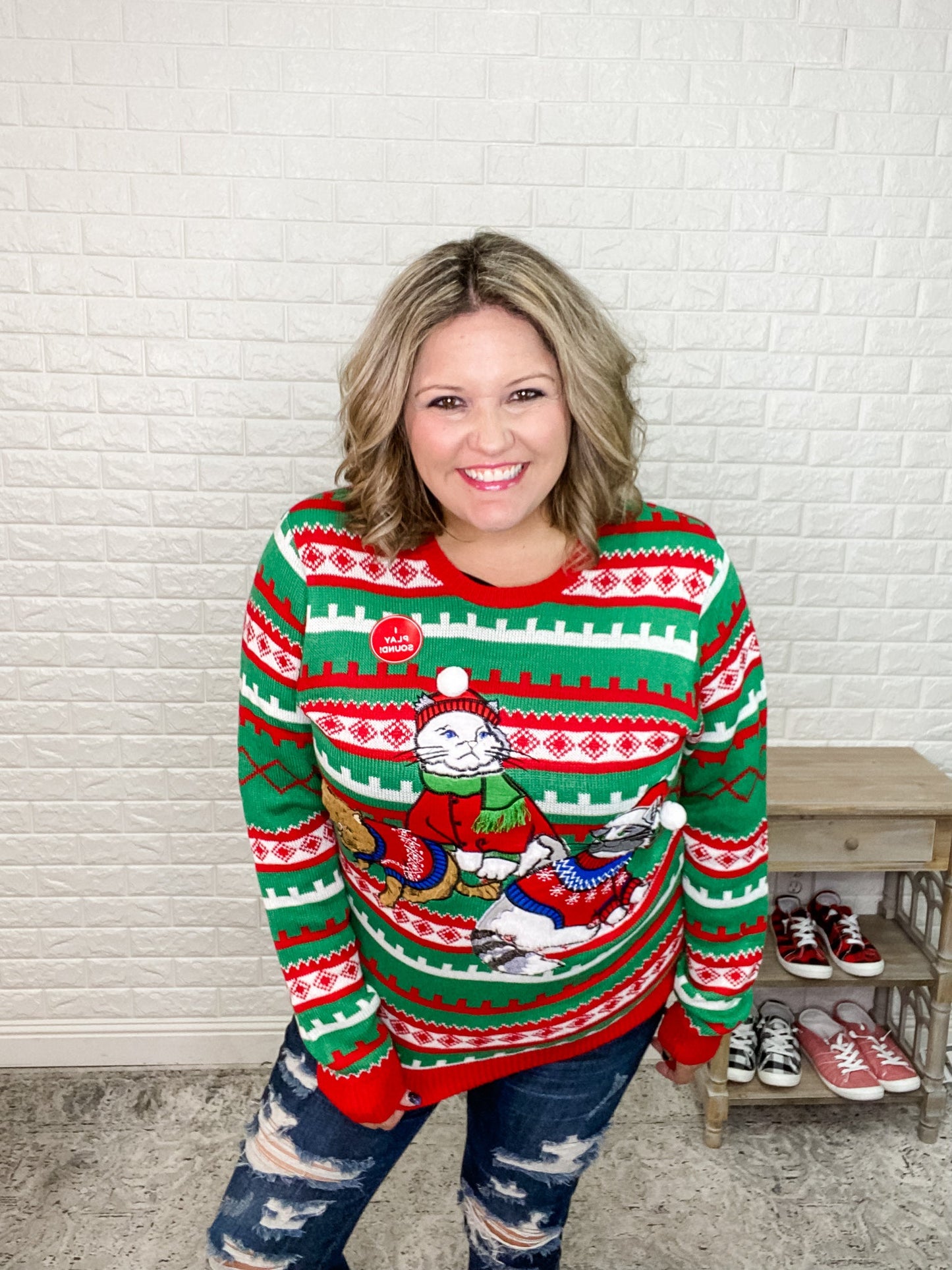 Three Cats Ugly Christmas Sweaters
