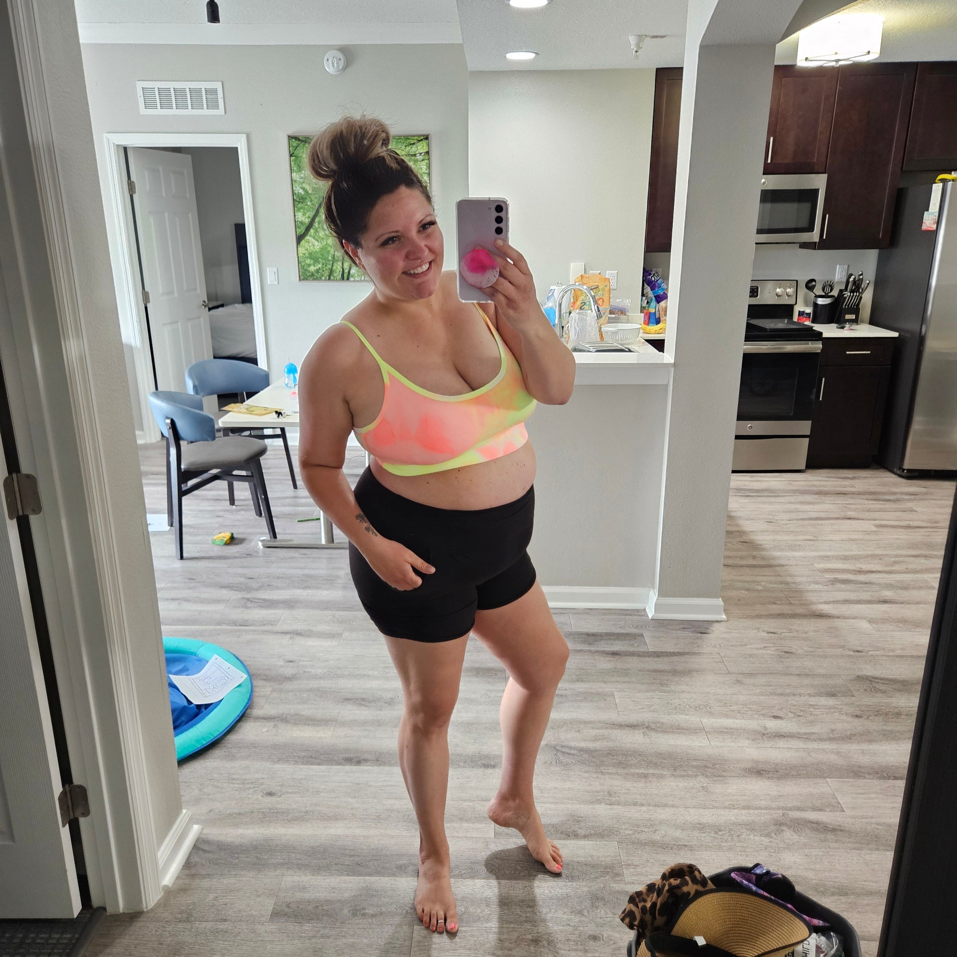 Tie Dye Adjustable Strap Padded Sports Bra (Multiple Colors)