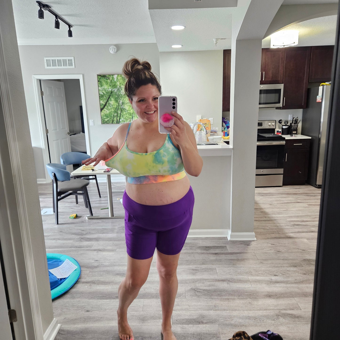 Tie Dye Adjustable Strap Padded Sports Bra (Multiple Colors)