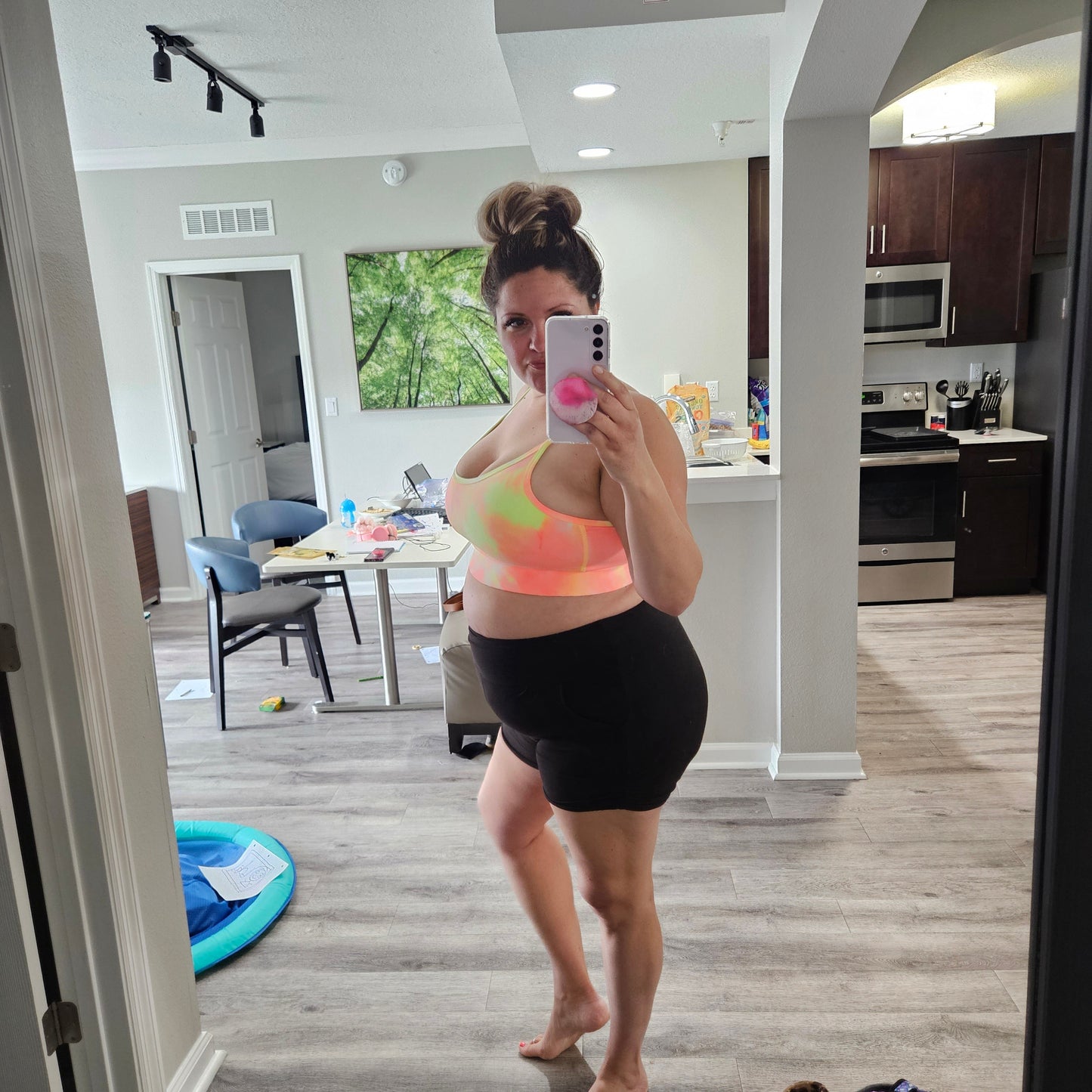 Tie Dye Adjustable Strap Padded Sports Bra (Multiple Colors)