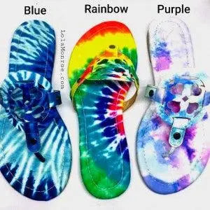 Tie Dye Designer Inspired Sandals-Lola Monroe Boutique