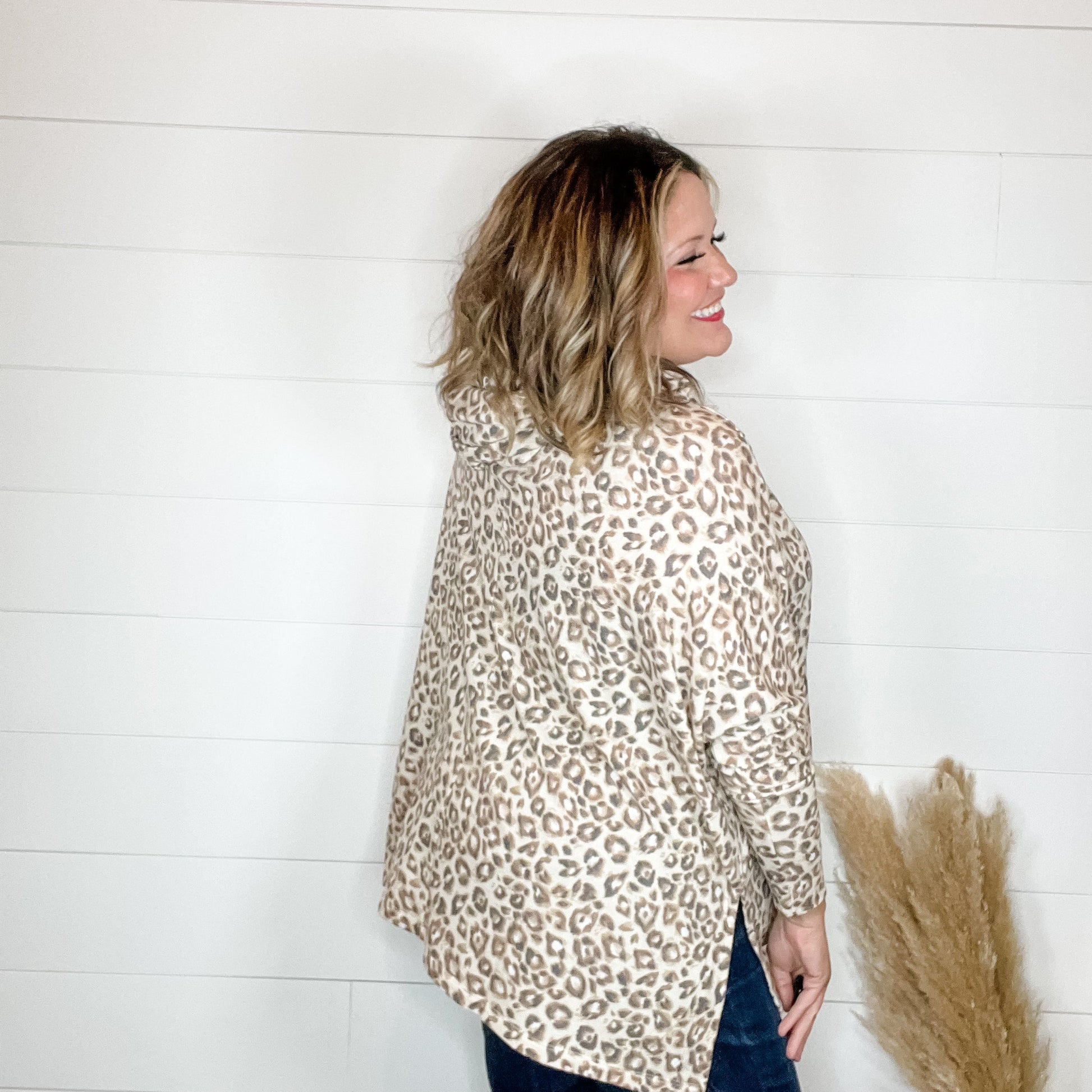 "Tiger Tale" Animal Print Hoodie with Side Slits