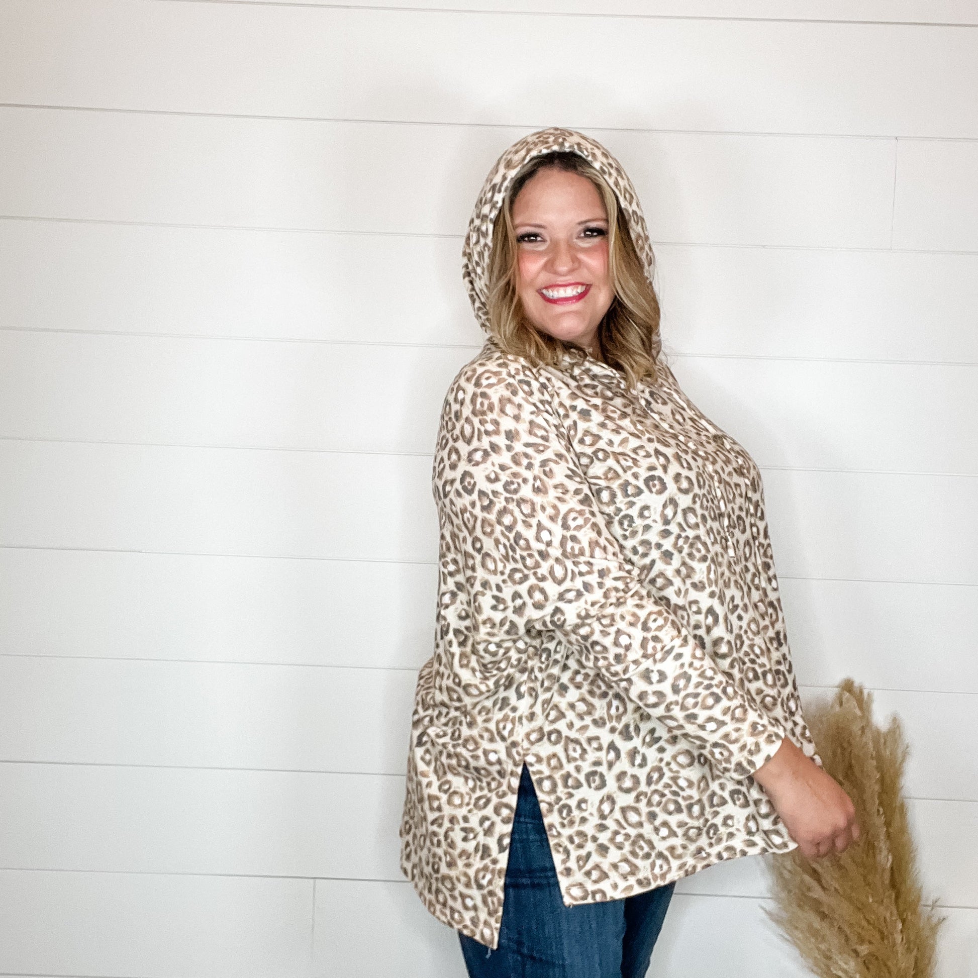 "Tiger Tale" Animal Print Hoodie with Side Slits