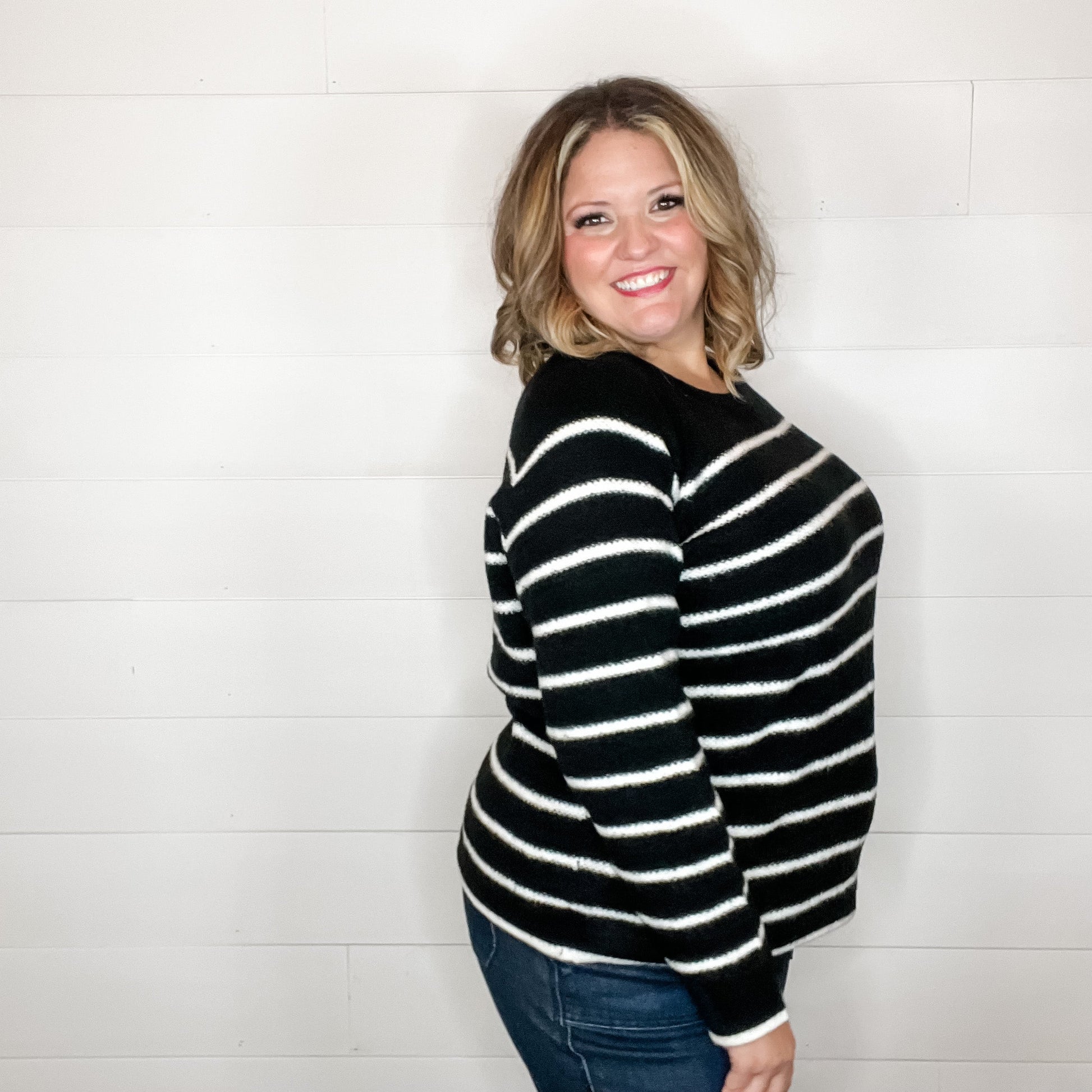 "Time Warp" Long Sleeve Crew Neck Sweater