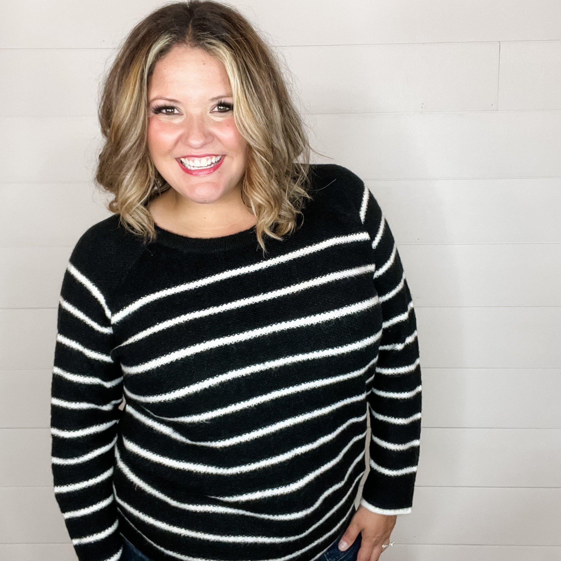 "Time Warp" Long Sleeve Crew Neck Sweater