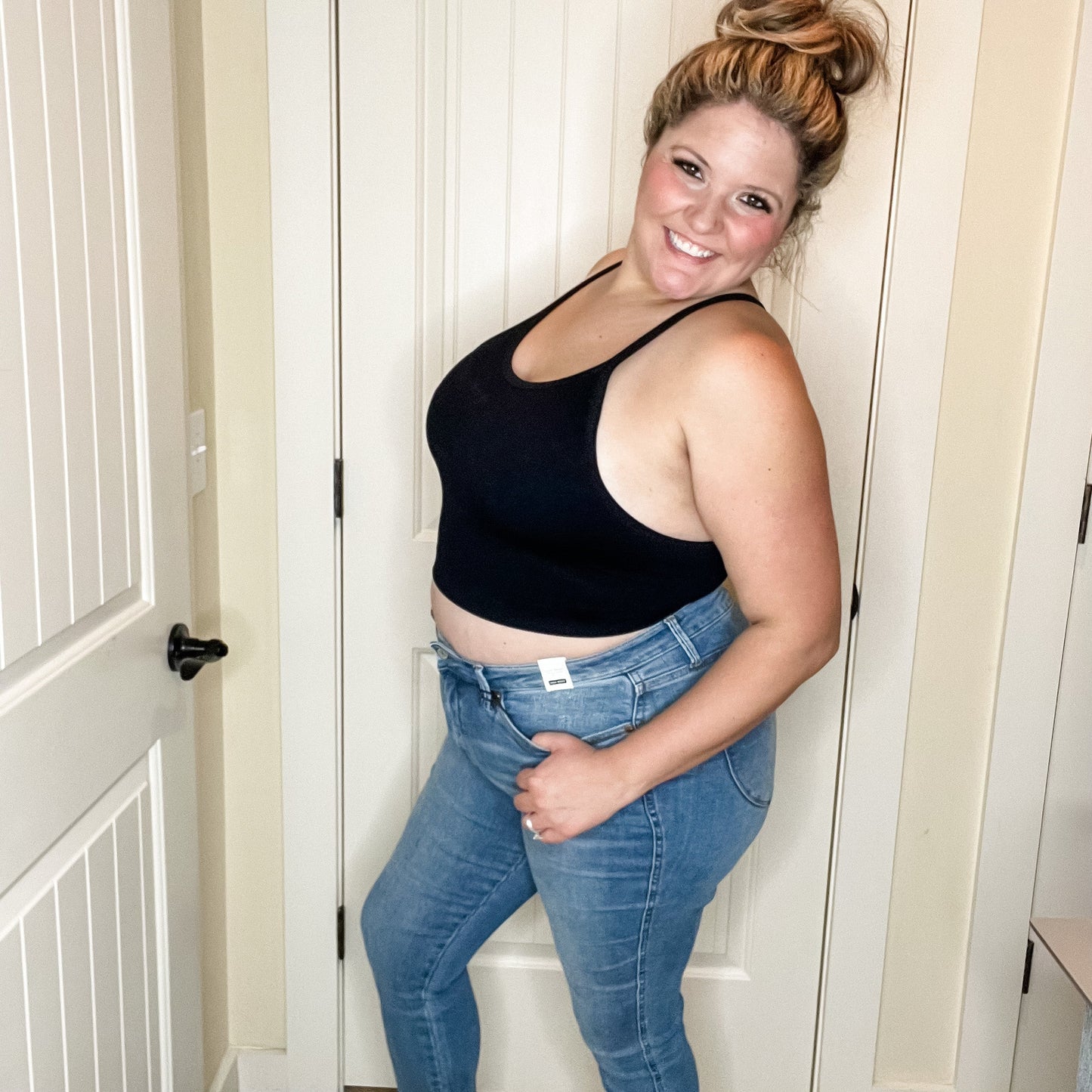 "TK" Ribbed Seamless Cropped Cami Top