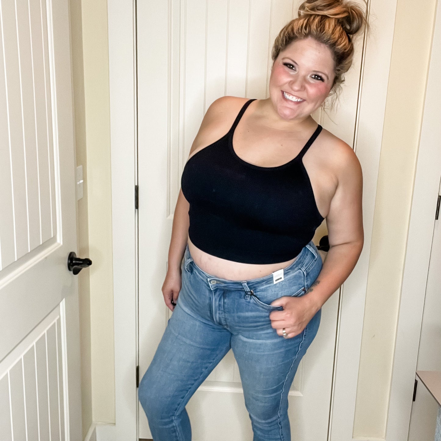 "TK" Ribbed Seamless Cropped Cami Top