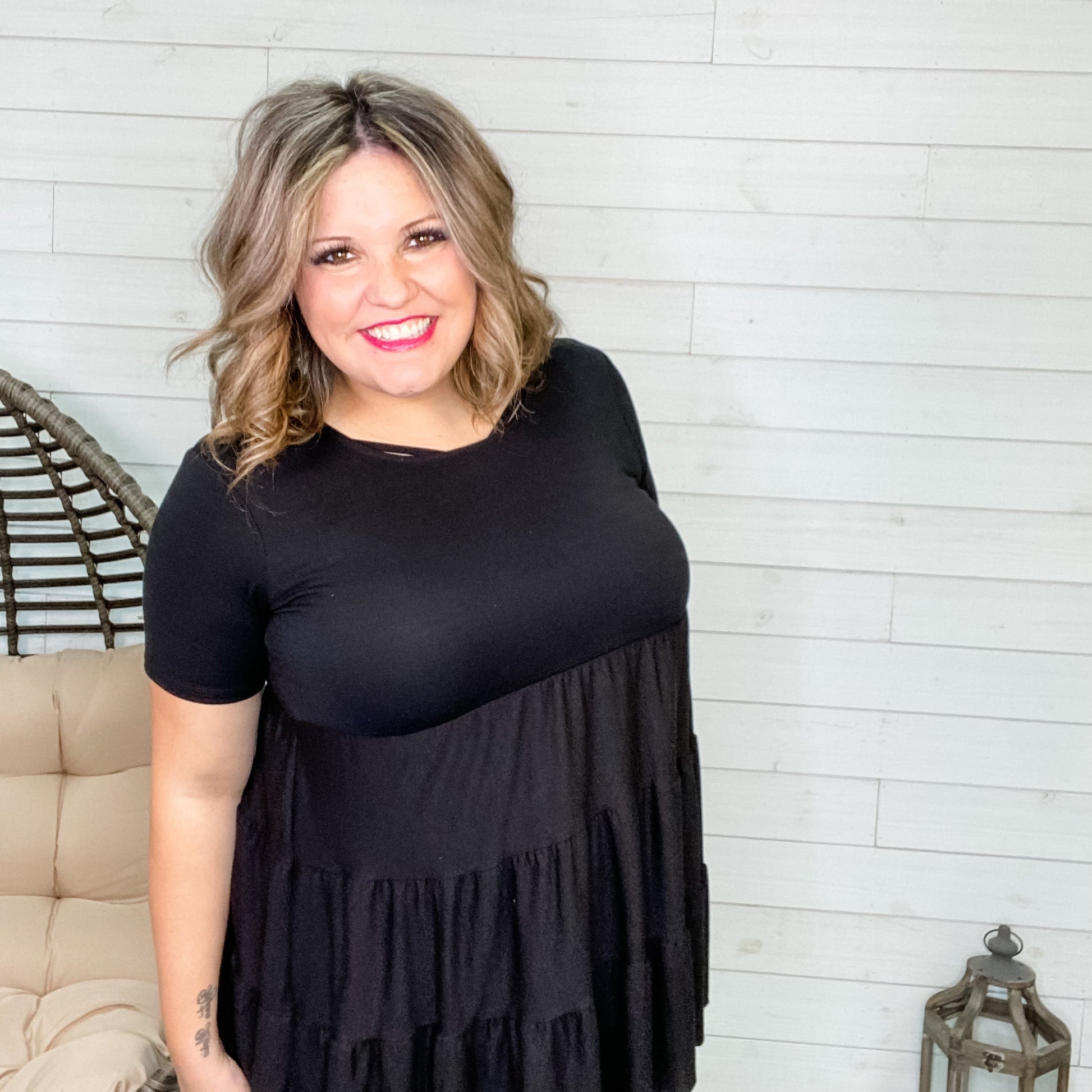 "TLC" Short Sleeve Tiered Ruffle Top