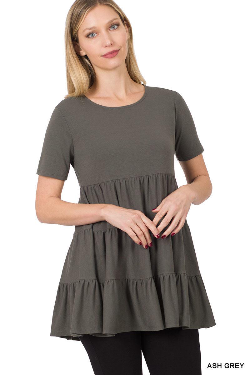 "TLC" Short Sleeve Tiered Ruffle Top