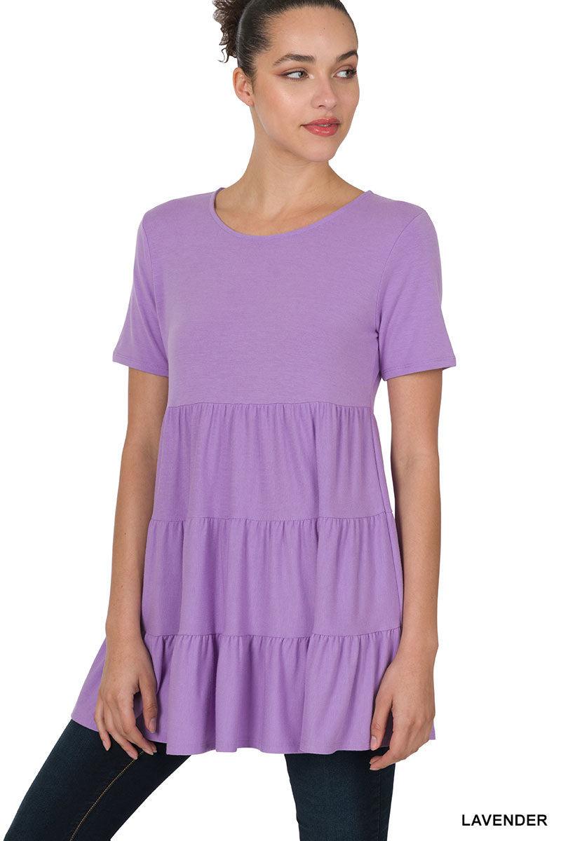 "TLC" Short Sleeve Tiered Ruffle Top