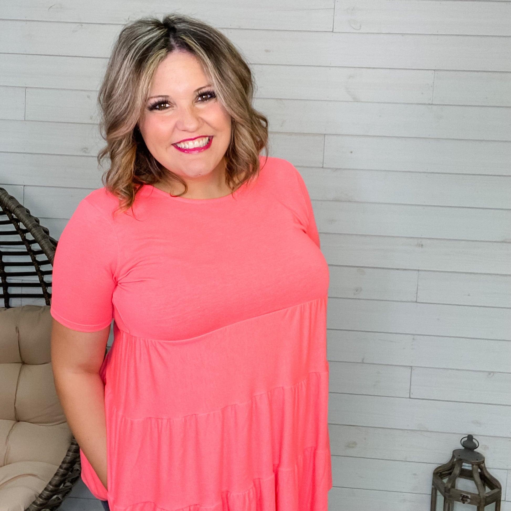 "TLC" Short Sleeve Tiered Ruffle Top