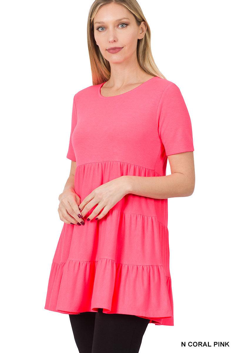 "TLC" Short Sleeve Tiered Ruffle Top