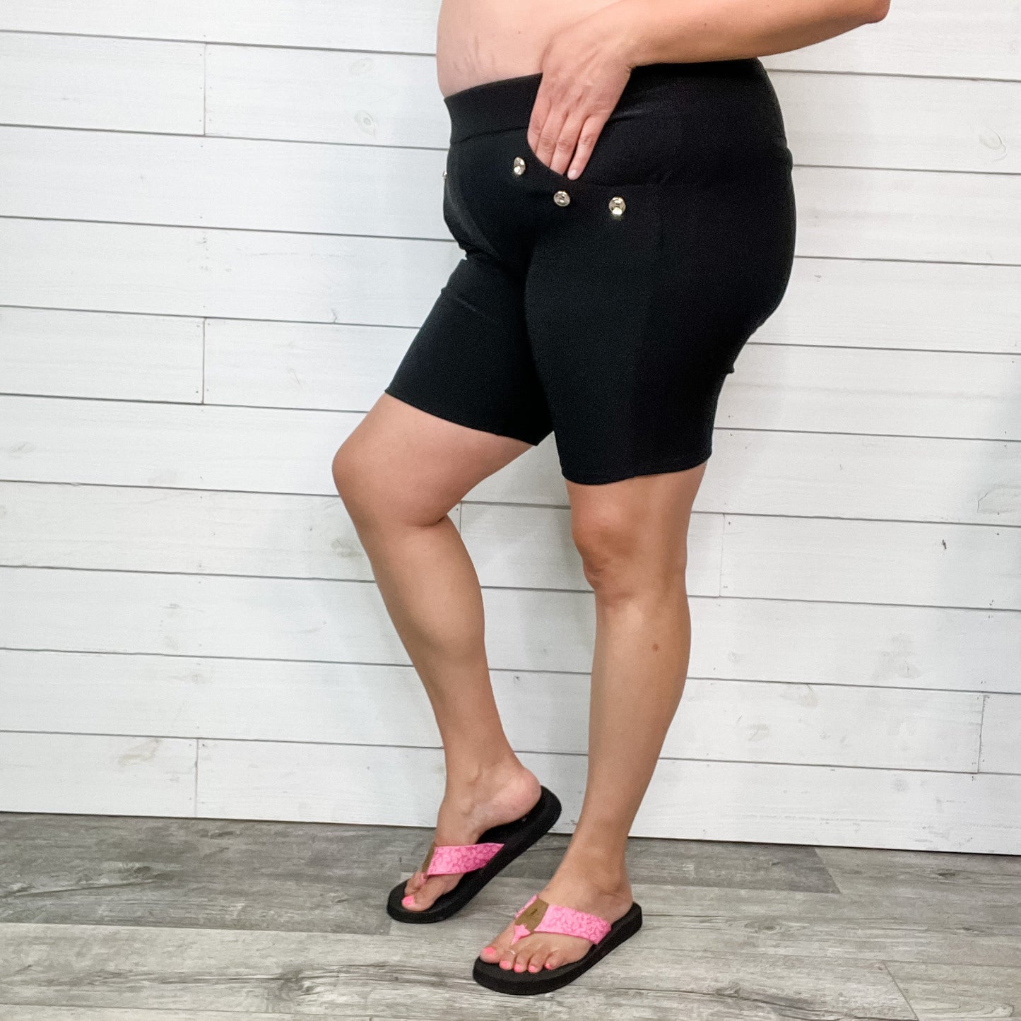 Trouser Shorts with Button Detail