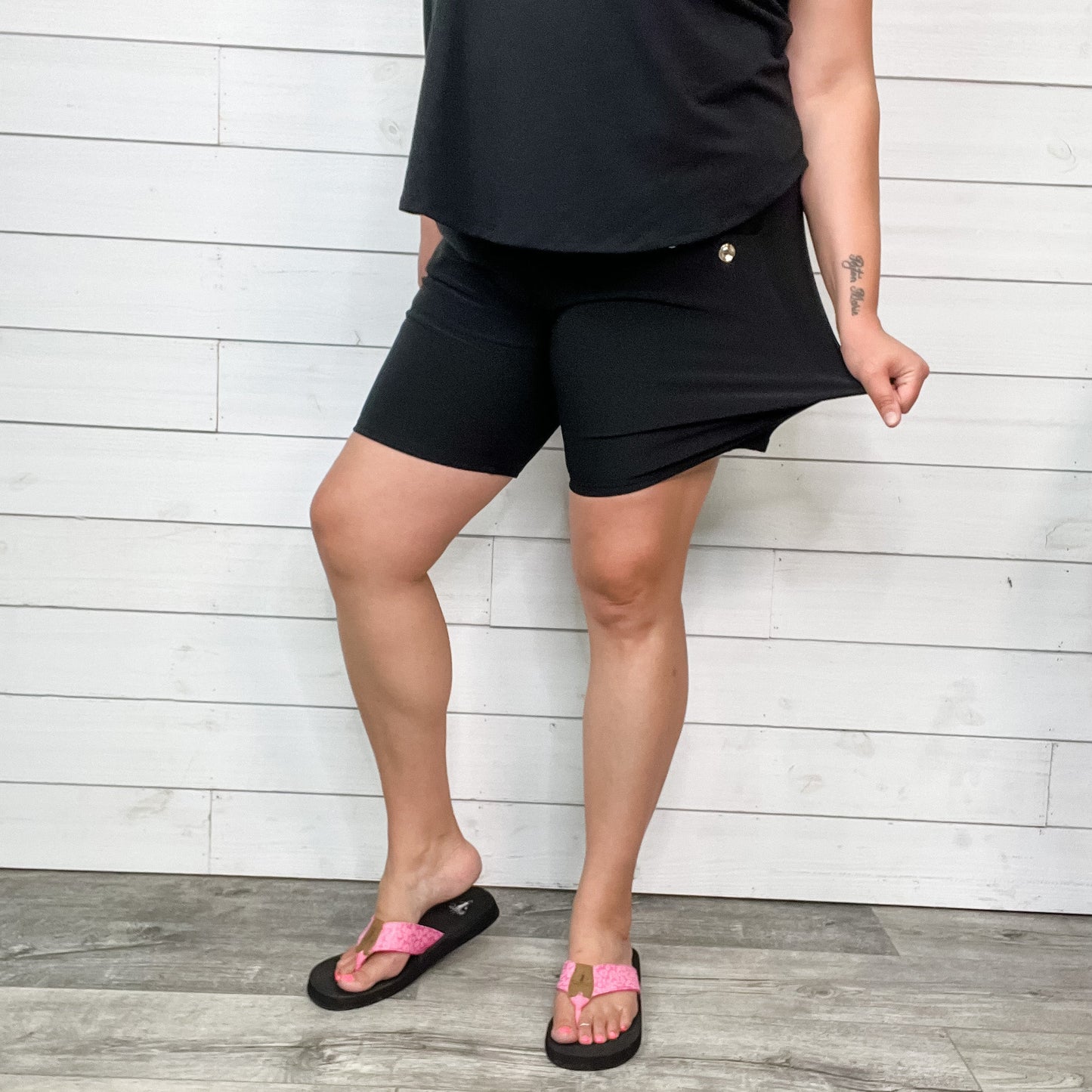 Trouser Shorts with Button Detail