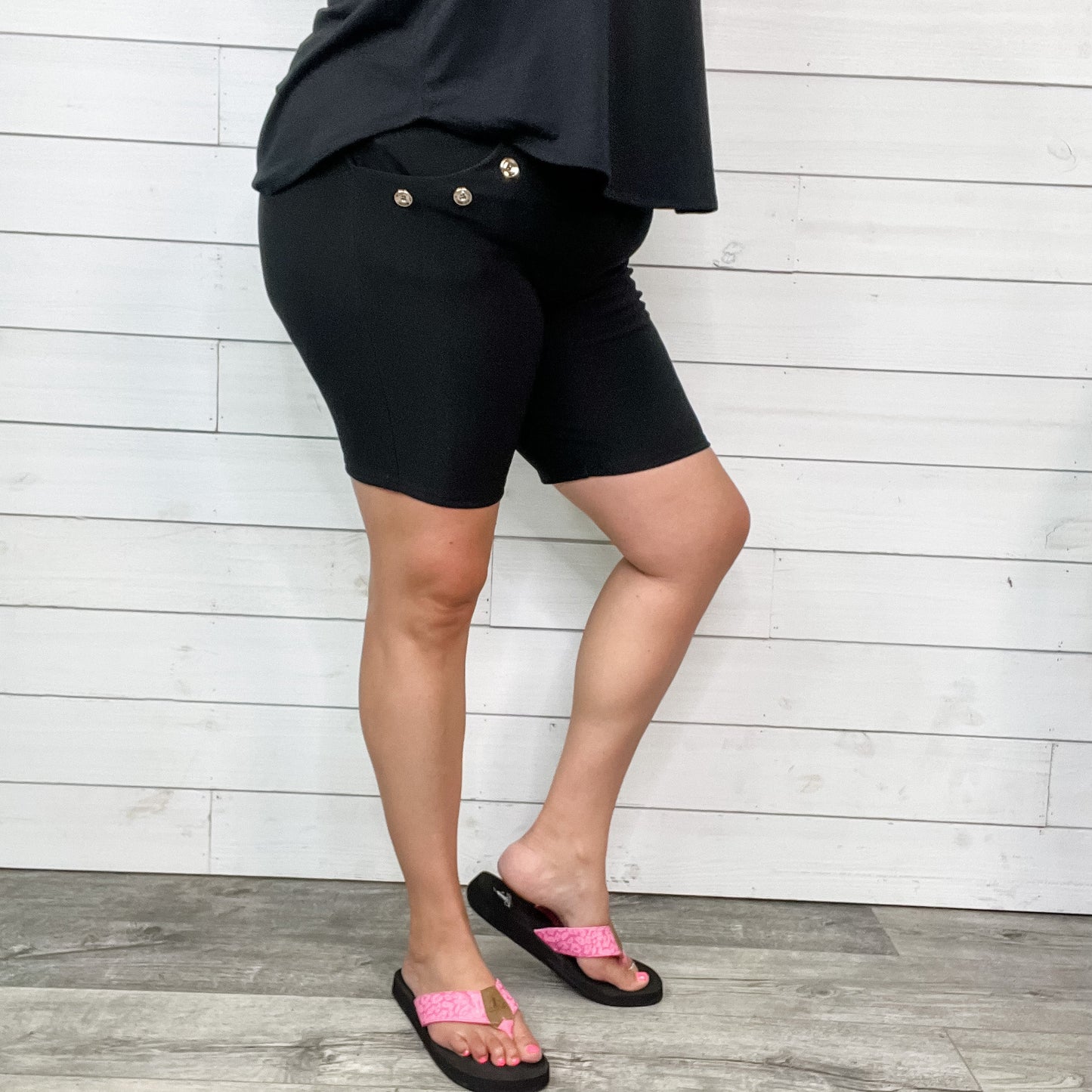 Trouser Shorts with Button Detail