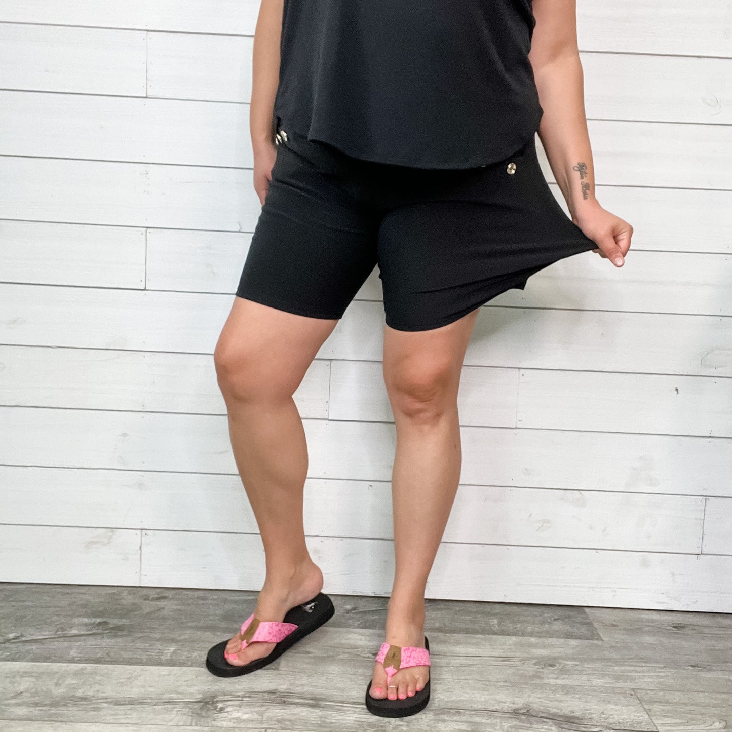 Trouser Shorts with Button Detail